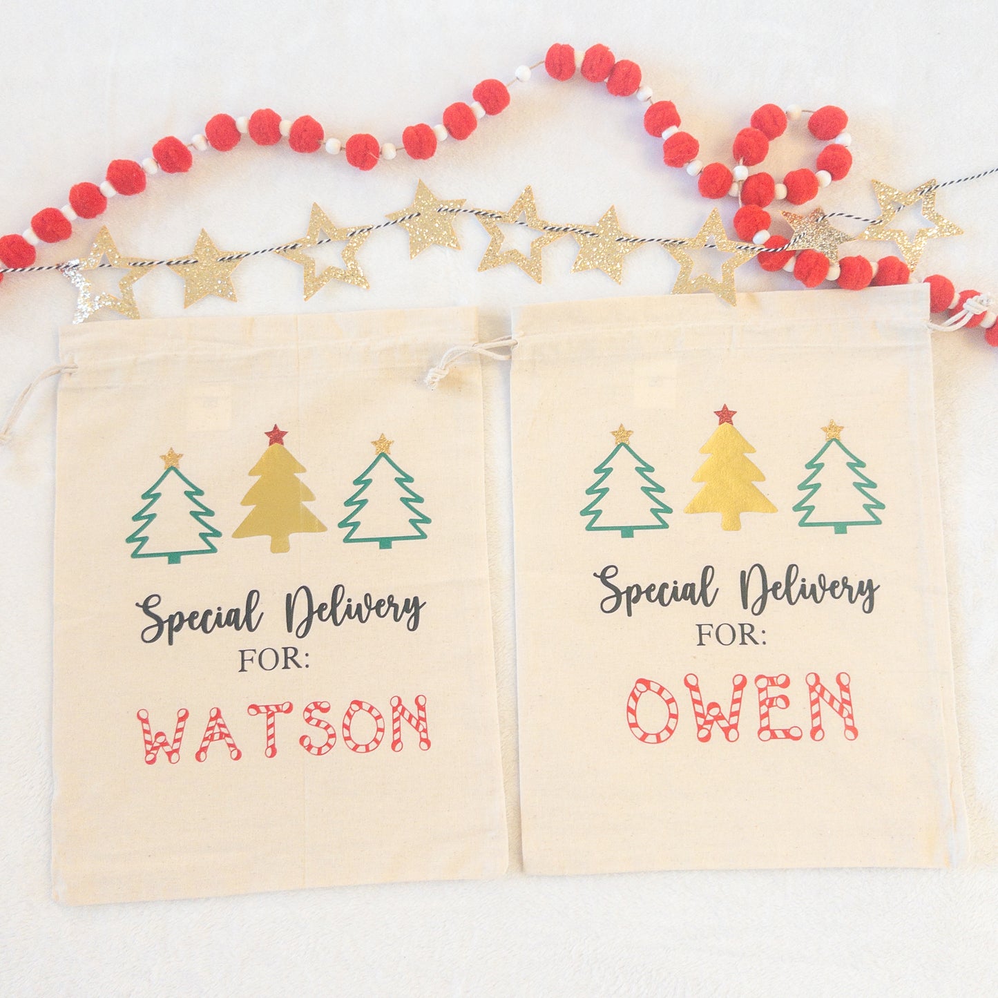 Personalized Custom Canvas Christmas Gift Bag Special Delivery