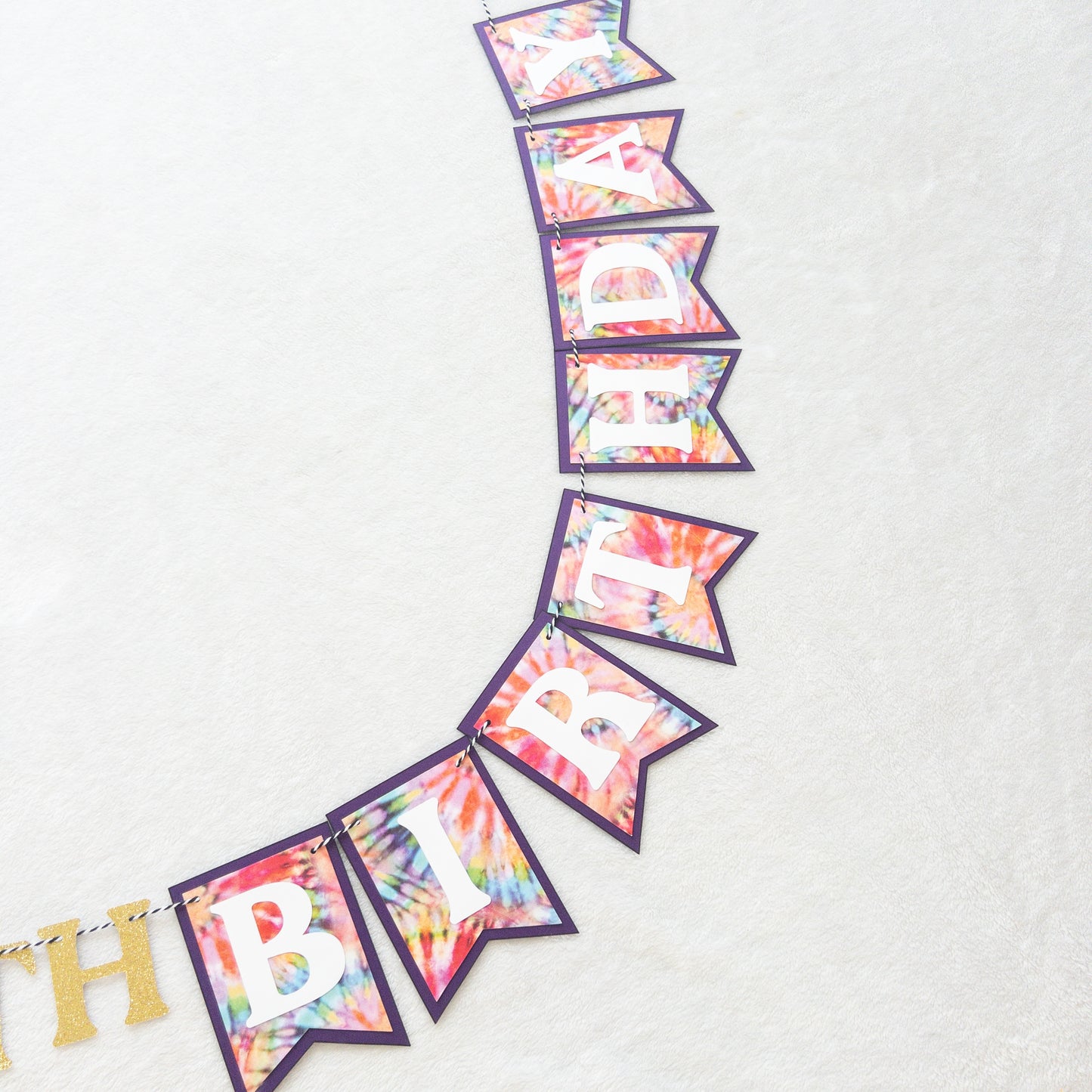 Tie Dye Themed Birthday Banner