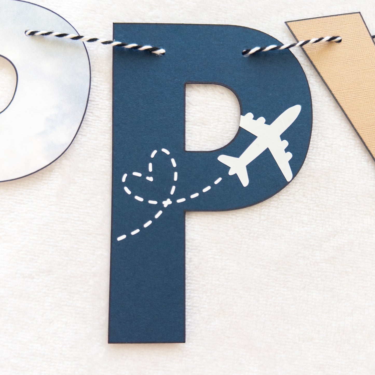 Time Flies Plane Themed Birthday Banner