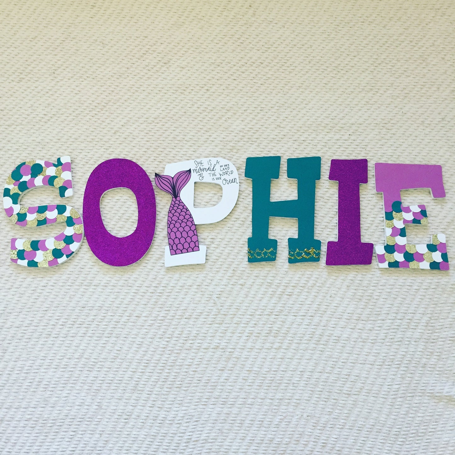 Mermaid Under the Sea Custom Wood Letters