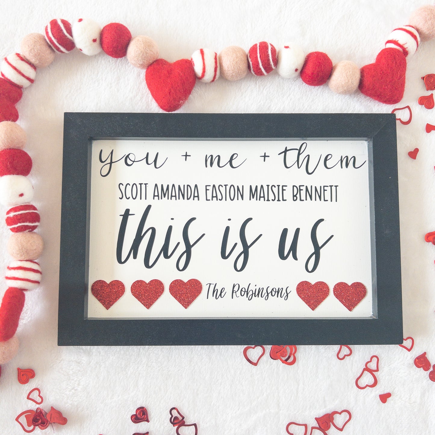 Personalized Valentines Day Family Wood Sign