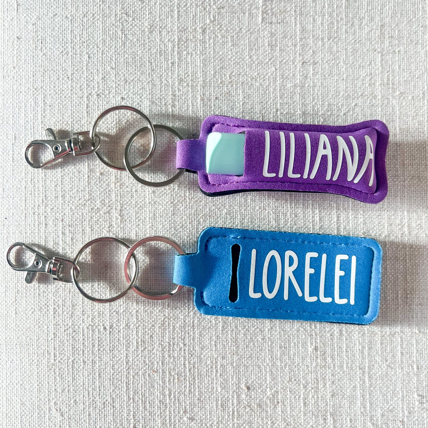 Personalized Chapstick Holder with Keychain