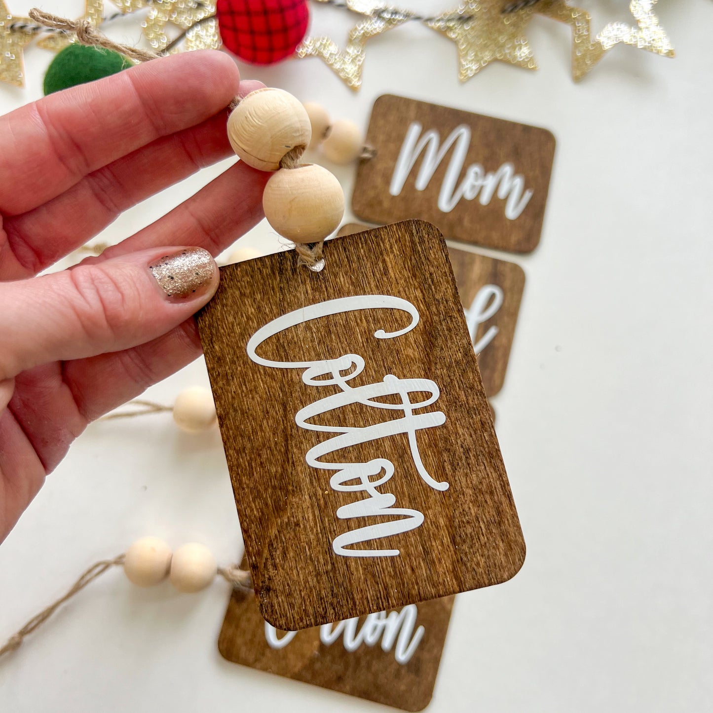 Personalized Wood Christmas Stocking Tags