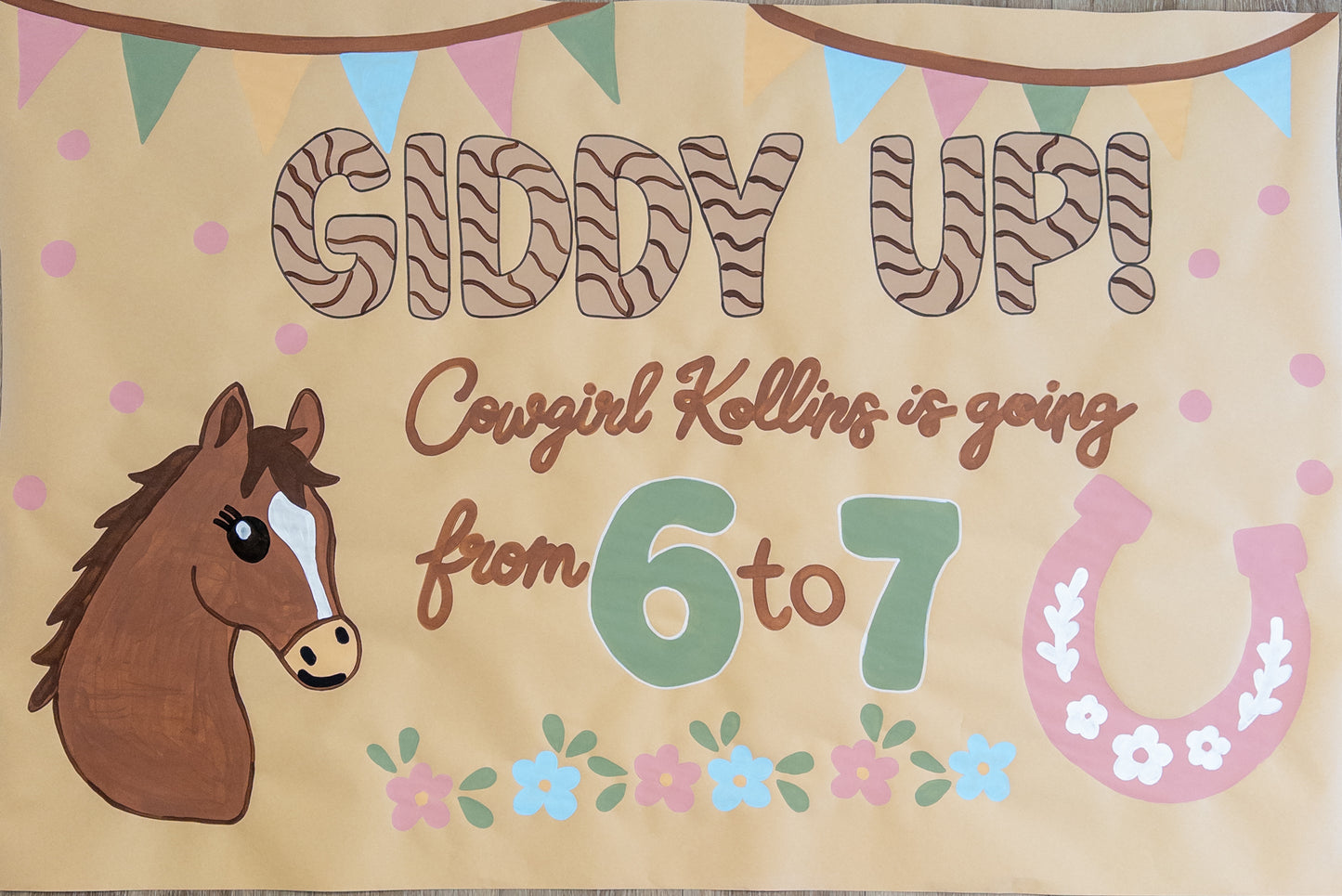 Custom Hand-Painted Kraft Paper Banner