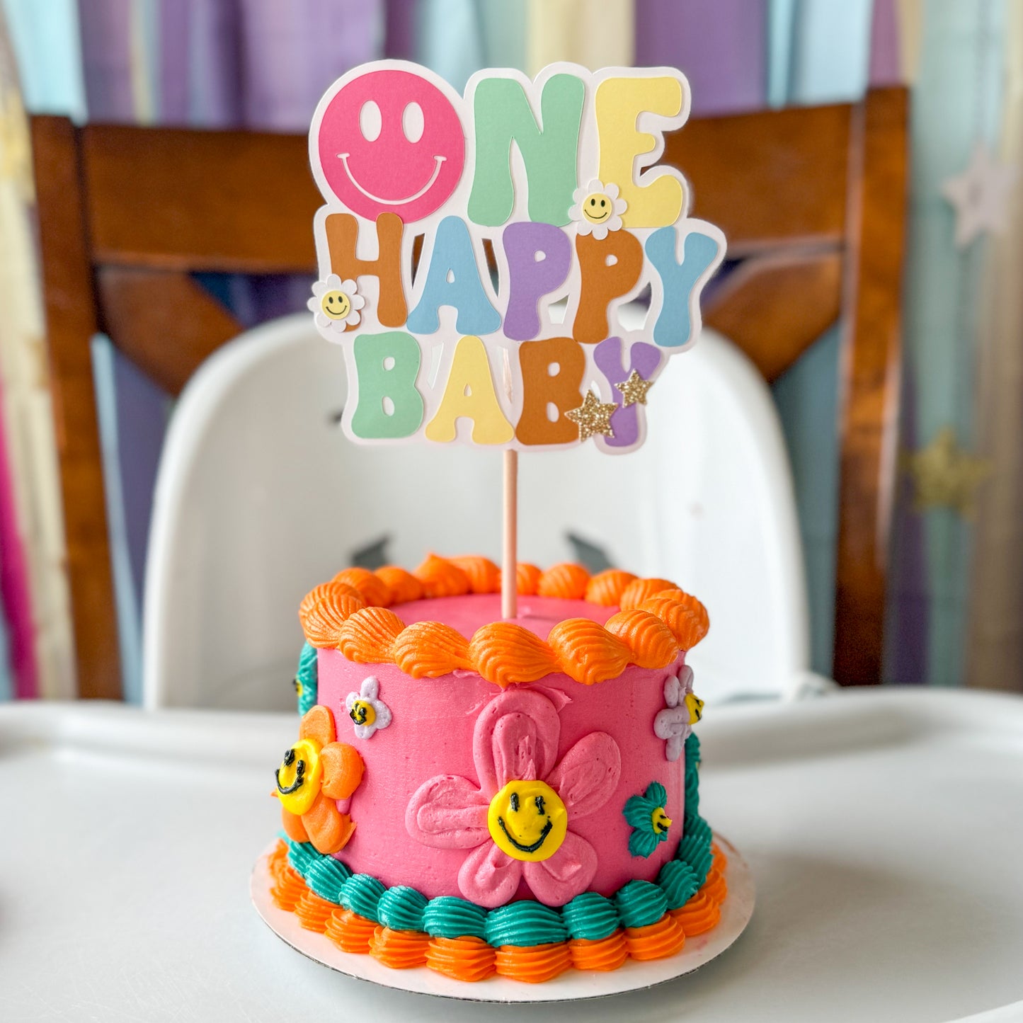 One Happy Baby Smash Cake Topper – Custom First Birthday Decor