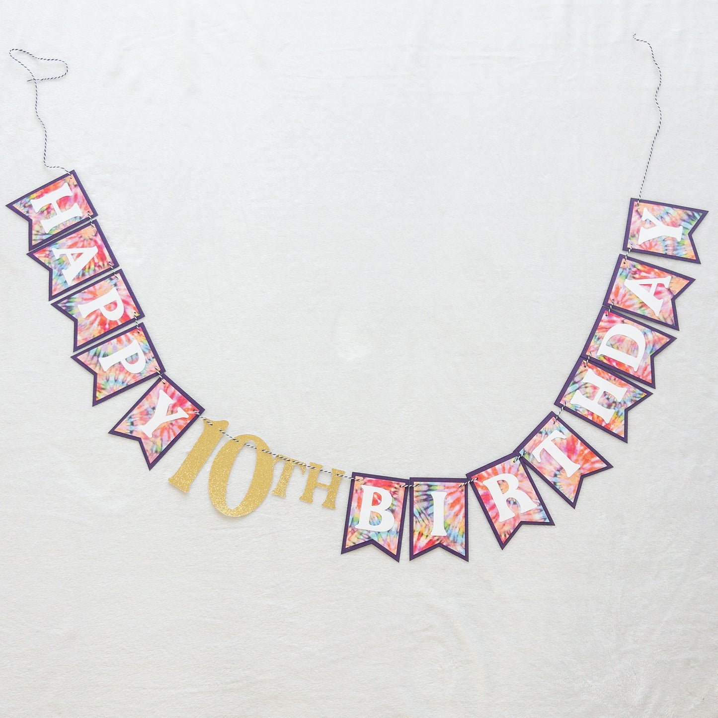 Tie Dye Themed Birthday Banner