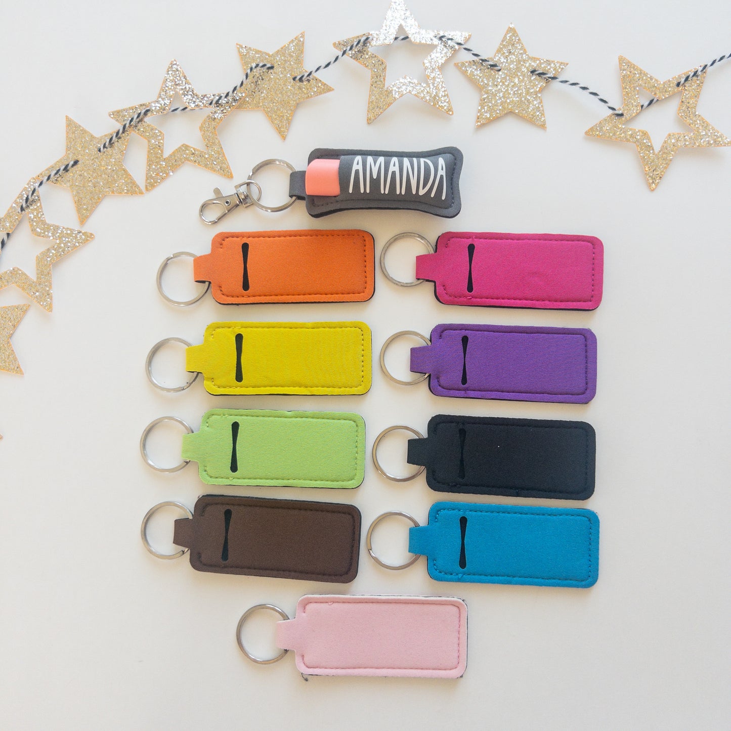 Personalized Chapstick Holder with Keychain
