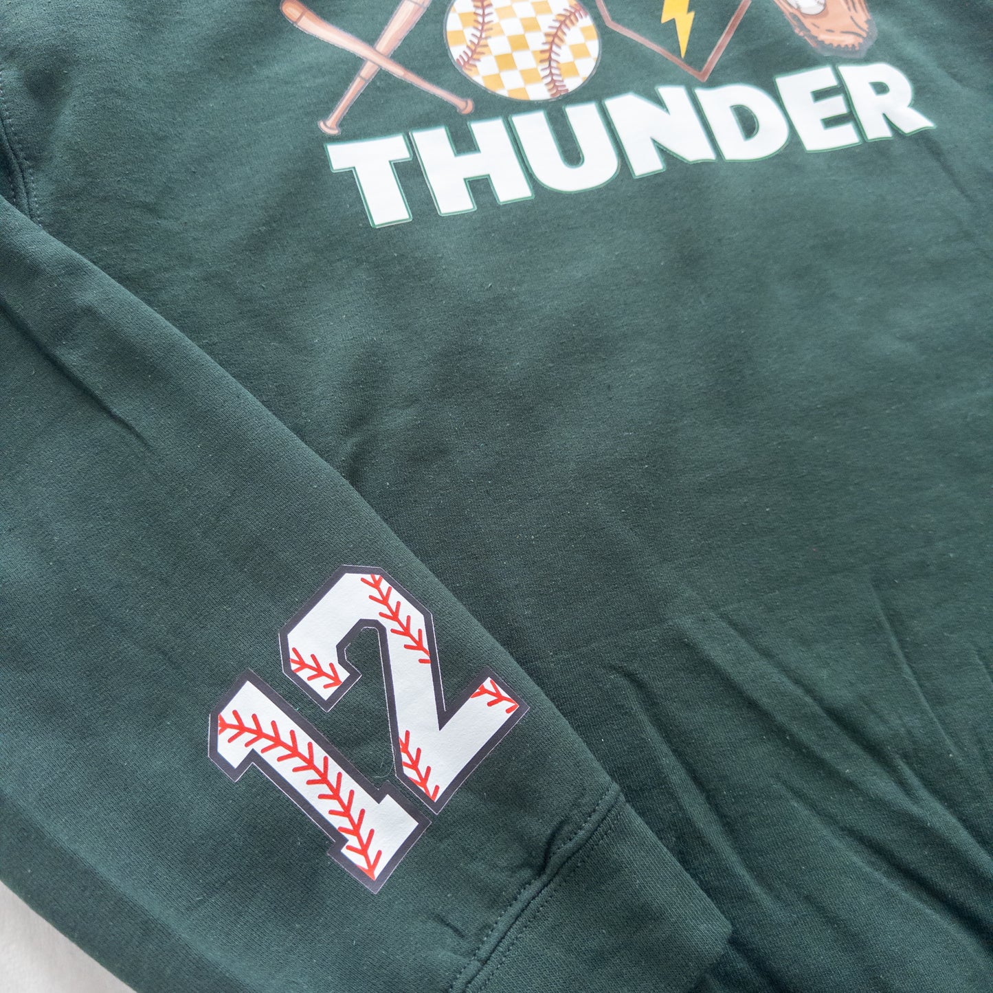 Baseball Number Sleeve Add-On for Sweatshirts