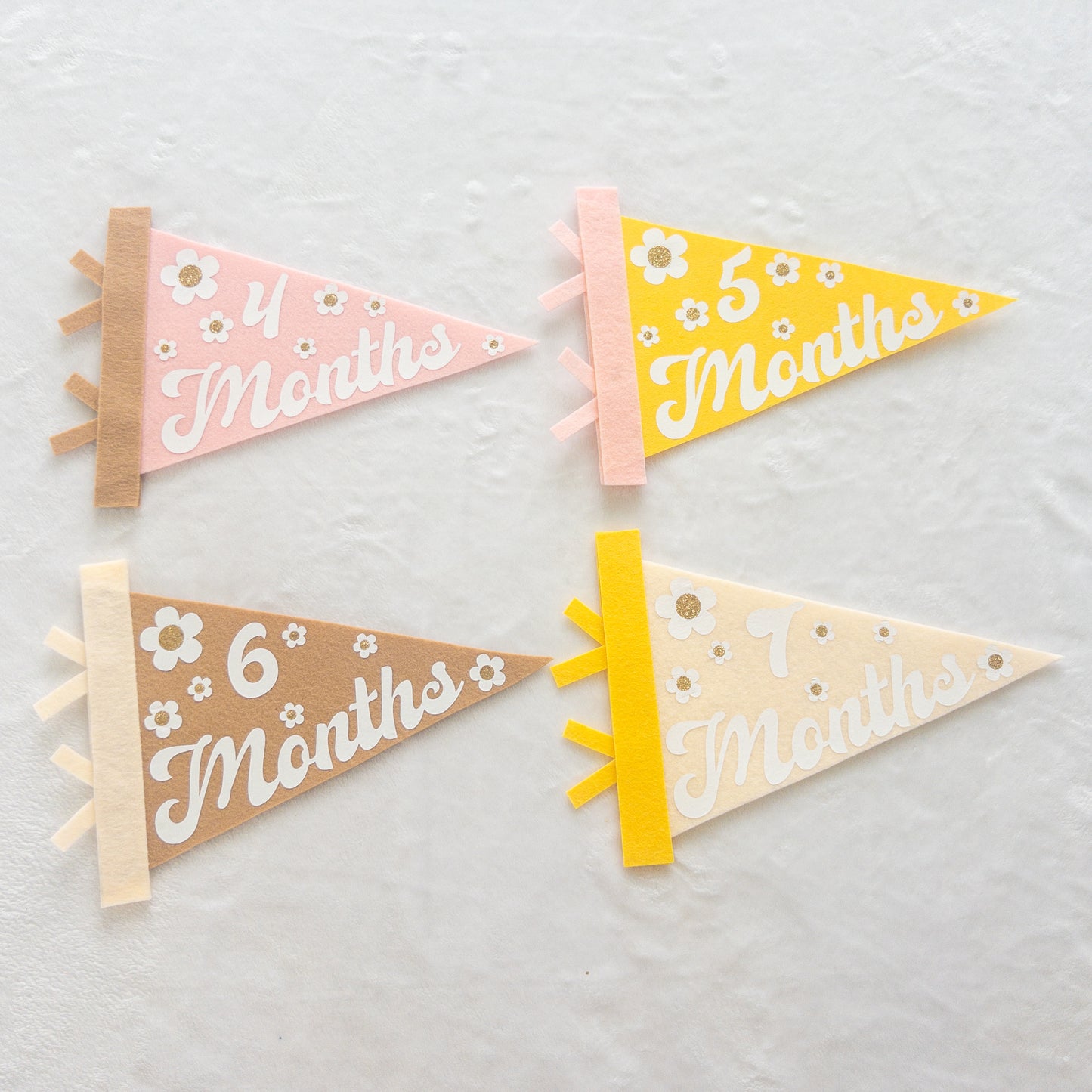 Monthly Milestone Custom Felt Flag Set
