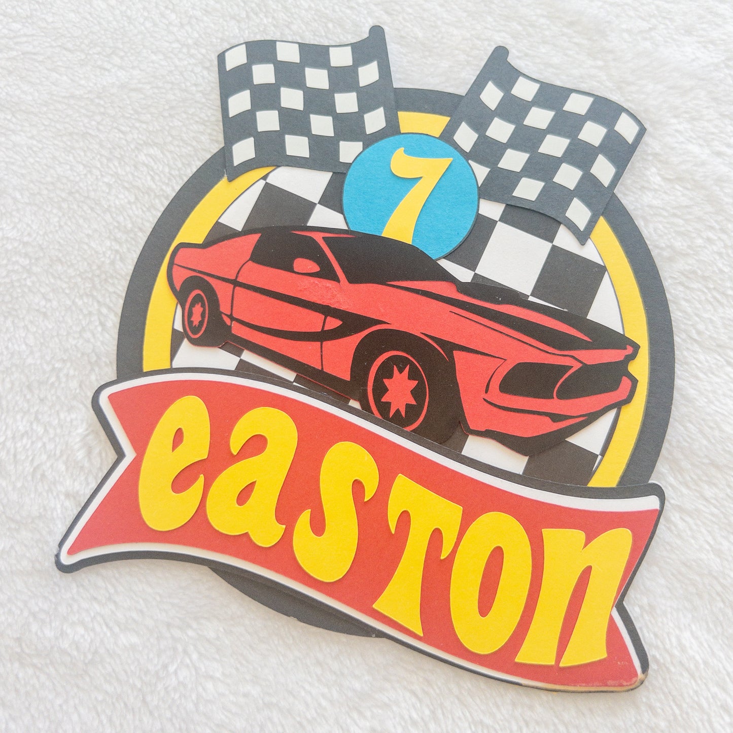 Race Car Birthday Cake Topper