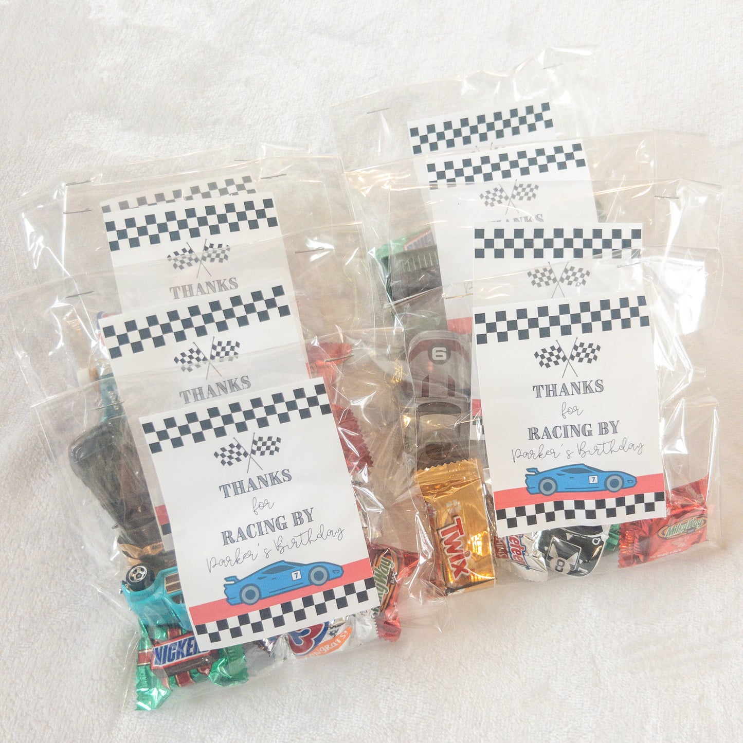 Thanks for Racing By Birthday Party Favors