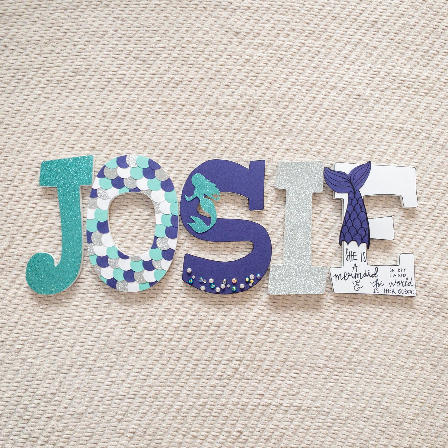 Mermaid Under the Sea Custom Wood Letters