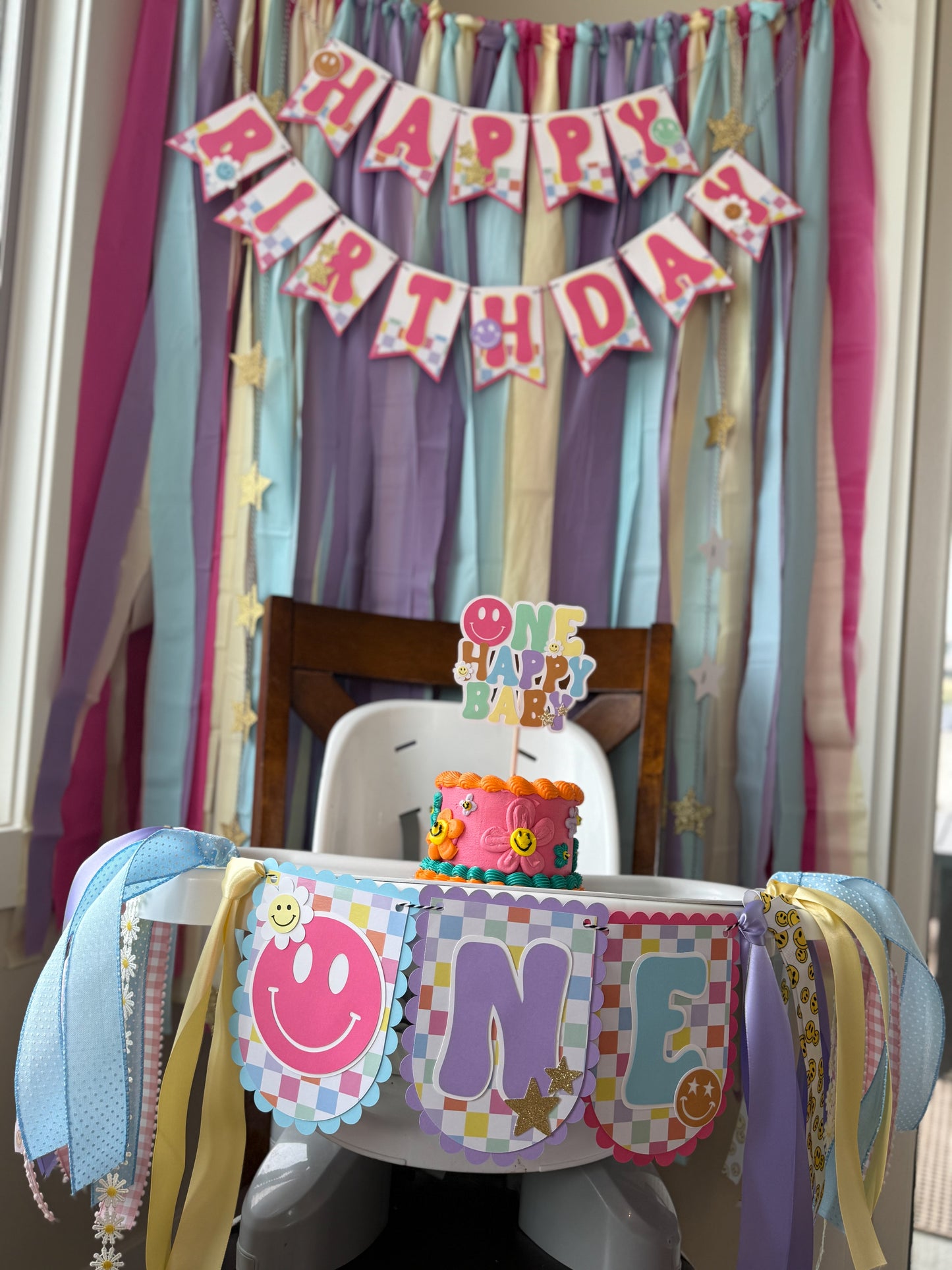 One Happy Baby First Birthday High Chair Banner