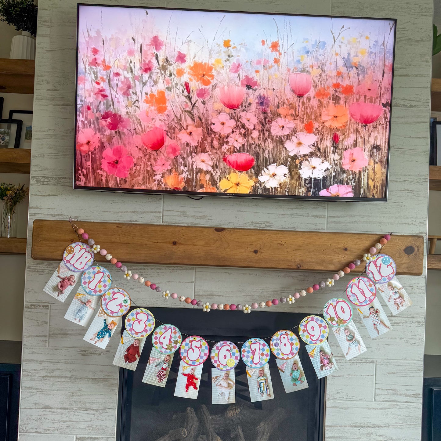 One Happy Baby Monthly Photo Banner – First Birthday Party Decor