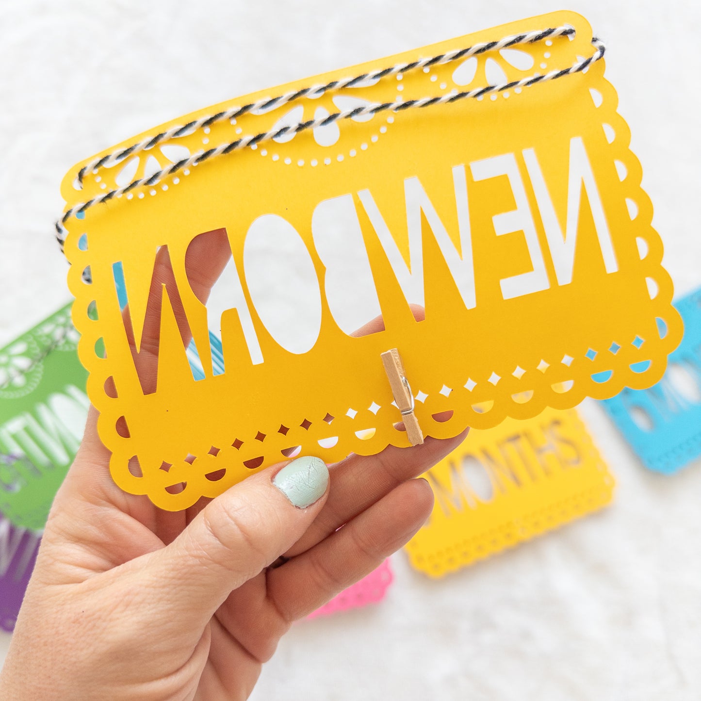 Fiesta-Themed Monthly Photo Banner – First Birthday Party Decor