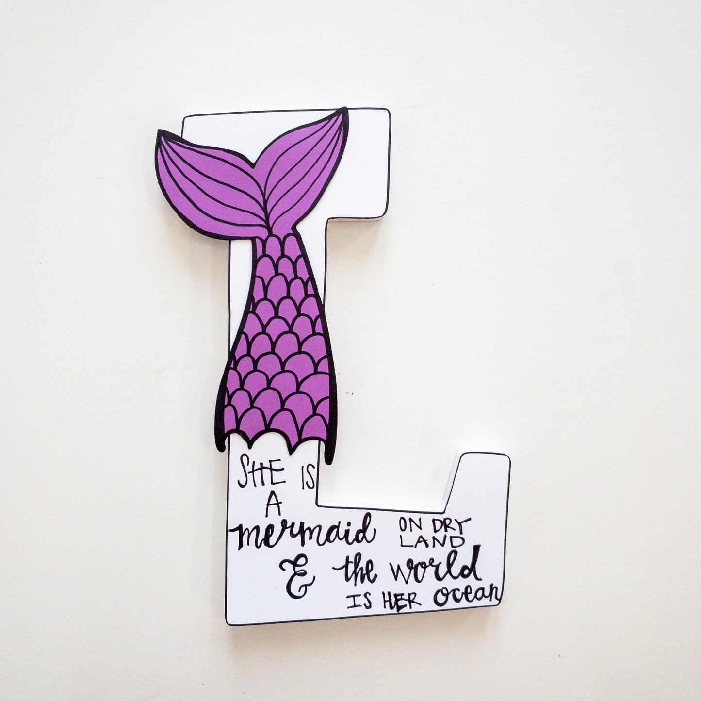Mermaid Under the Sea Custom Wood Letters
