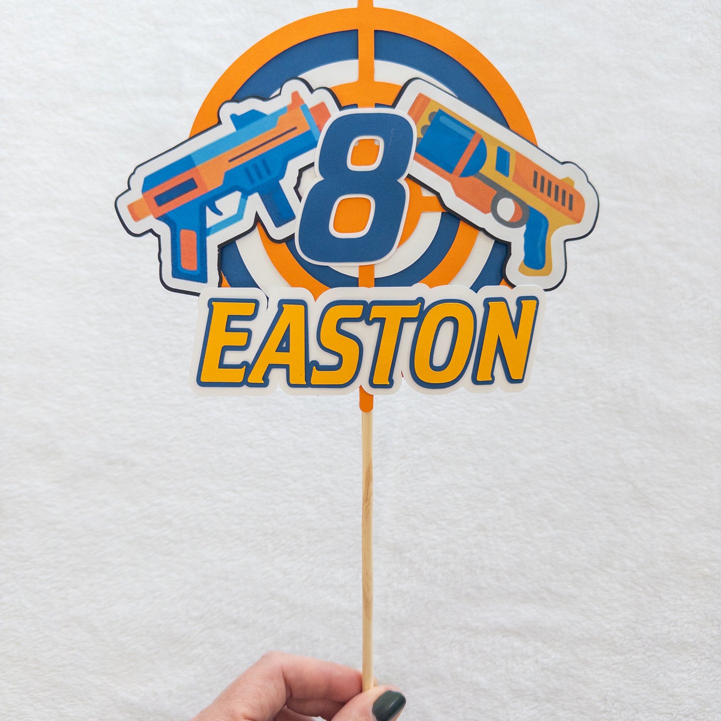 Foam Dart Birthday Cake Topper – Personalized & Festive!