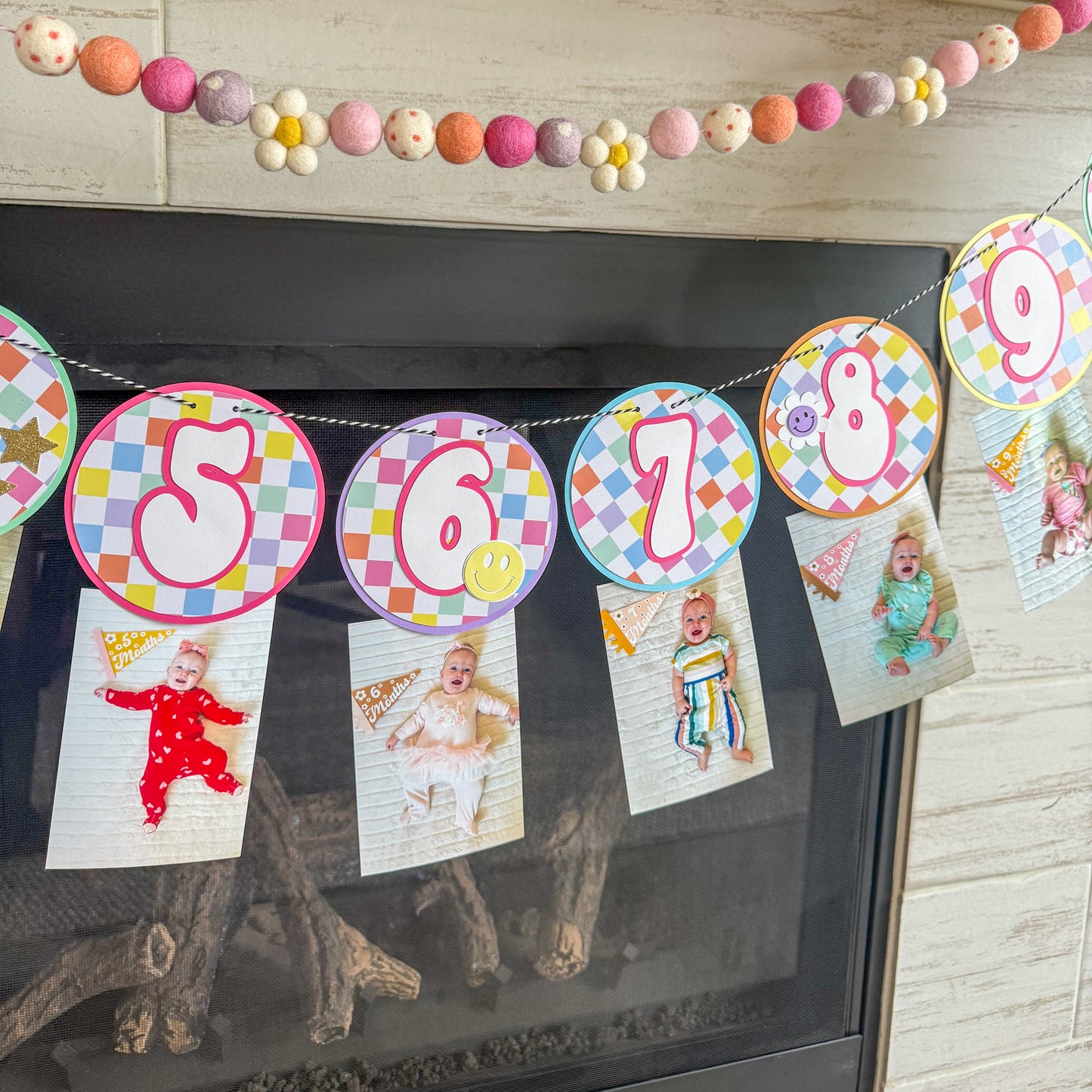 One Happy Baby Monthly Photo Banner – First Birthday Party Decor