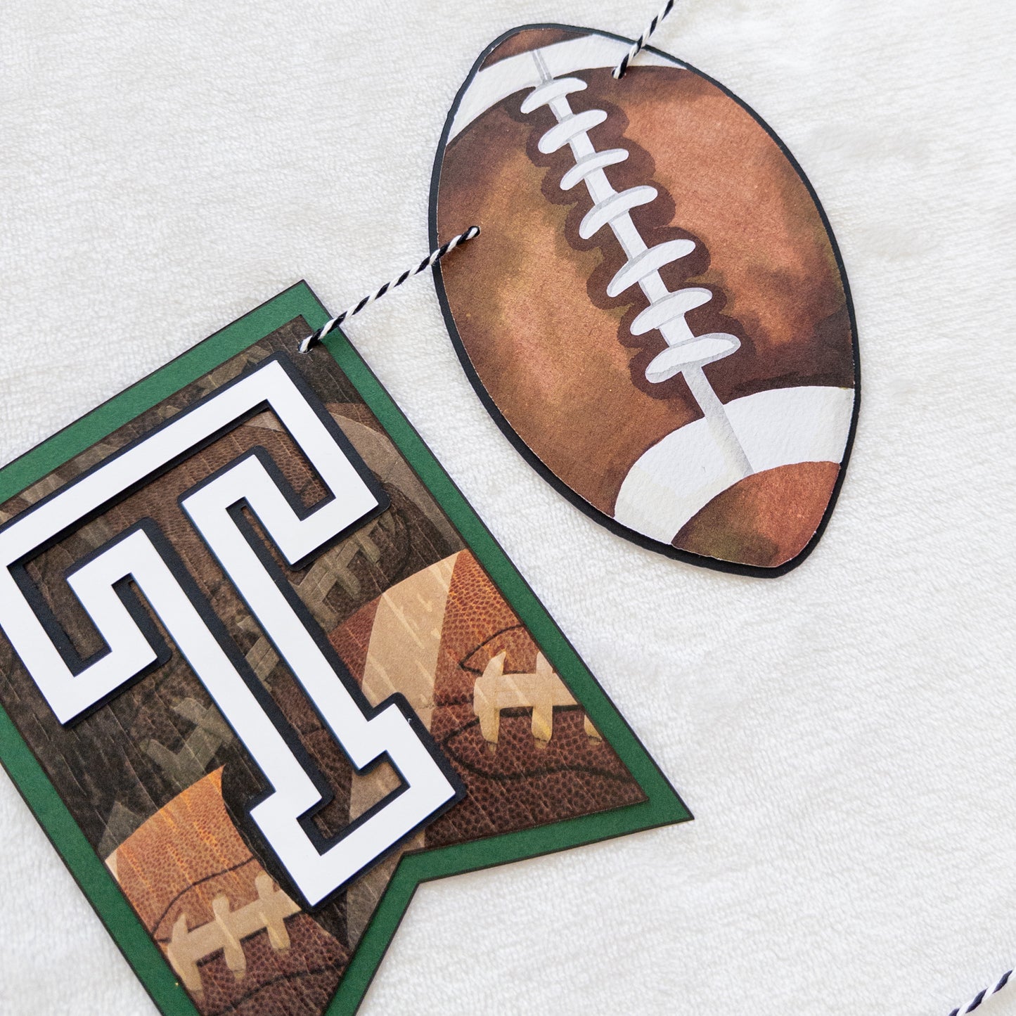 Football First Year Down Custom Birthday Banner