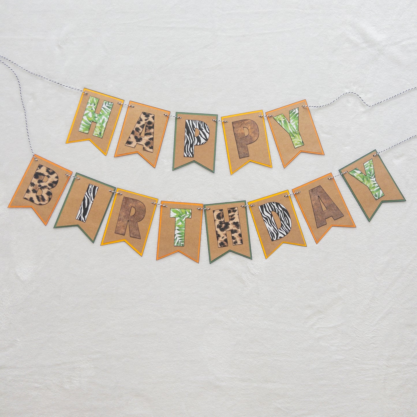 Safari Wild One Jungle Happy Birthday Banner