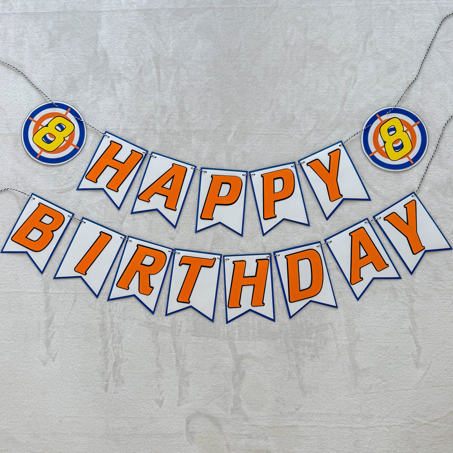 Foam Dart Target Battle Blaster Birthday Banner – Custom Name & Age