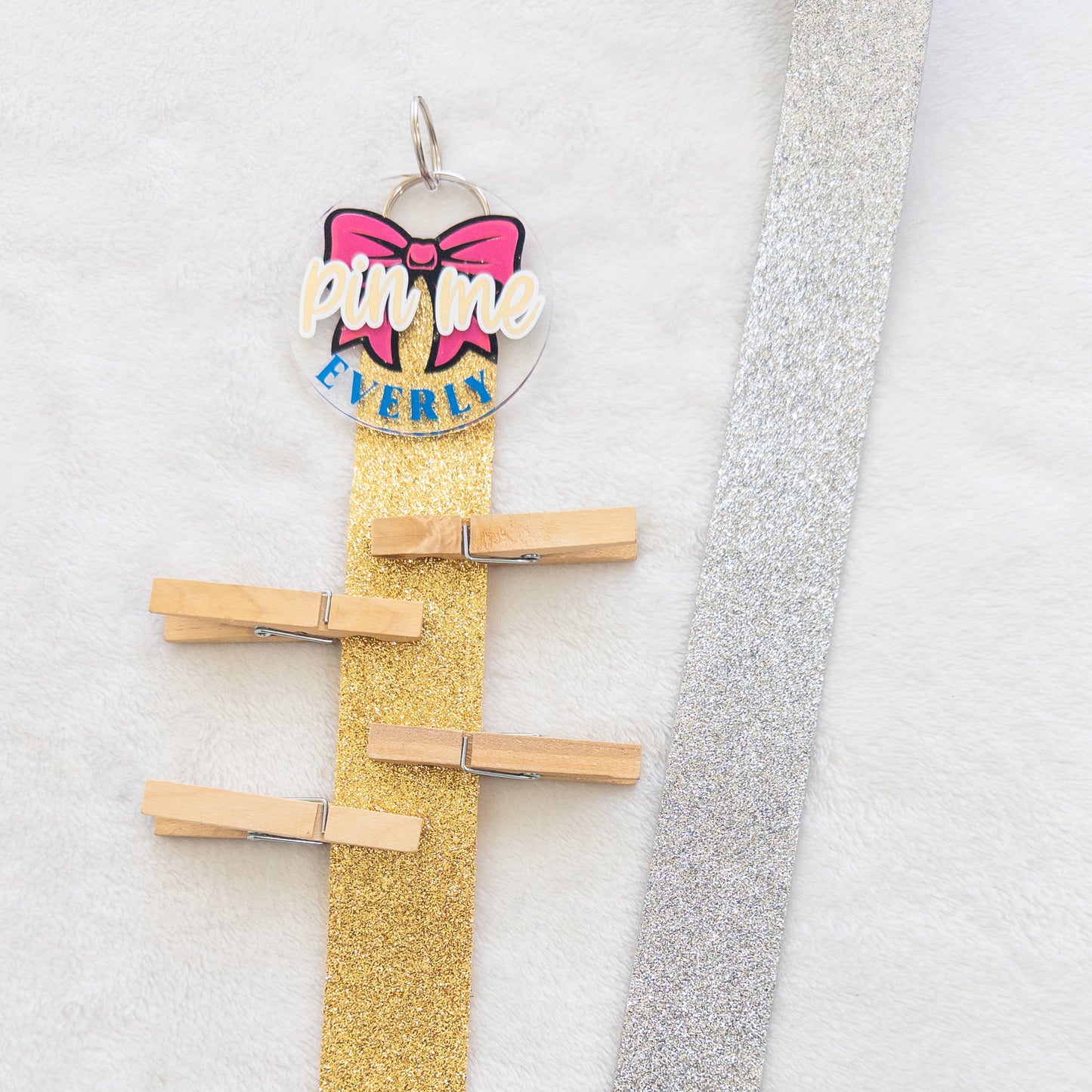 Personalized Cheer Competition Keychain – ‘Pin Me’ with Custom Name