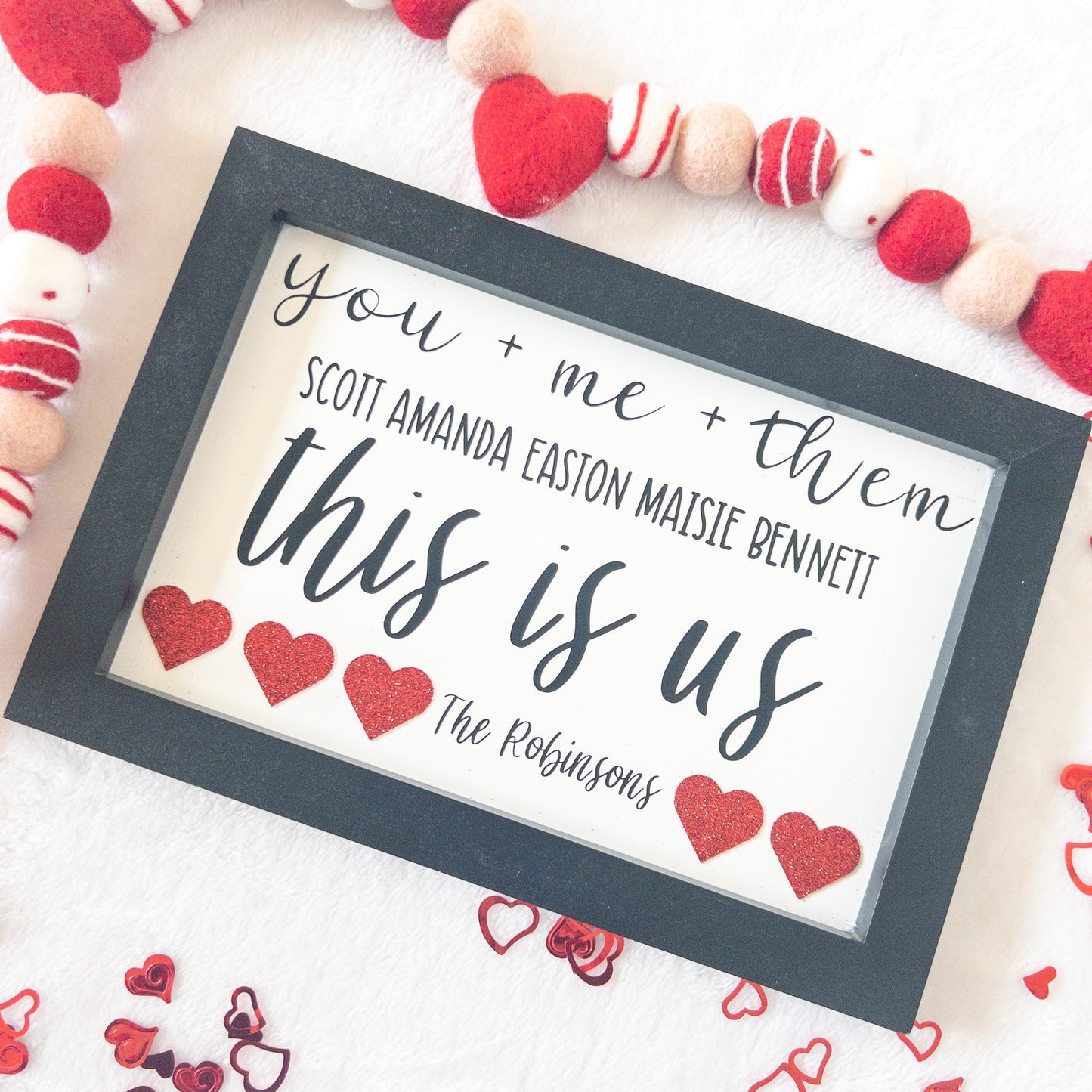 Personalized Valentines Day Family Wood Sign