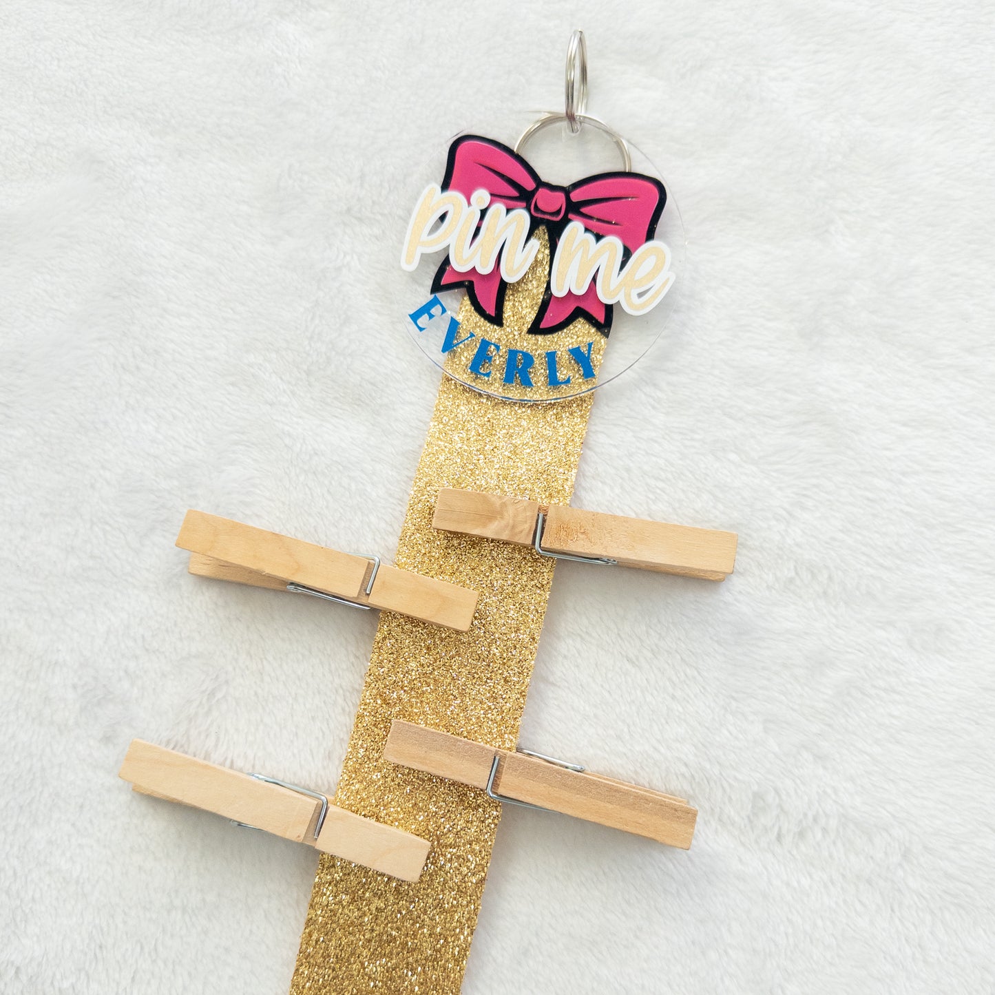Personalized Cheer Competition Keychain – ‘Pin Me’ with Custom Name