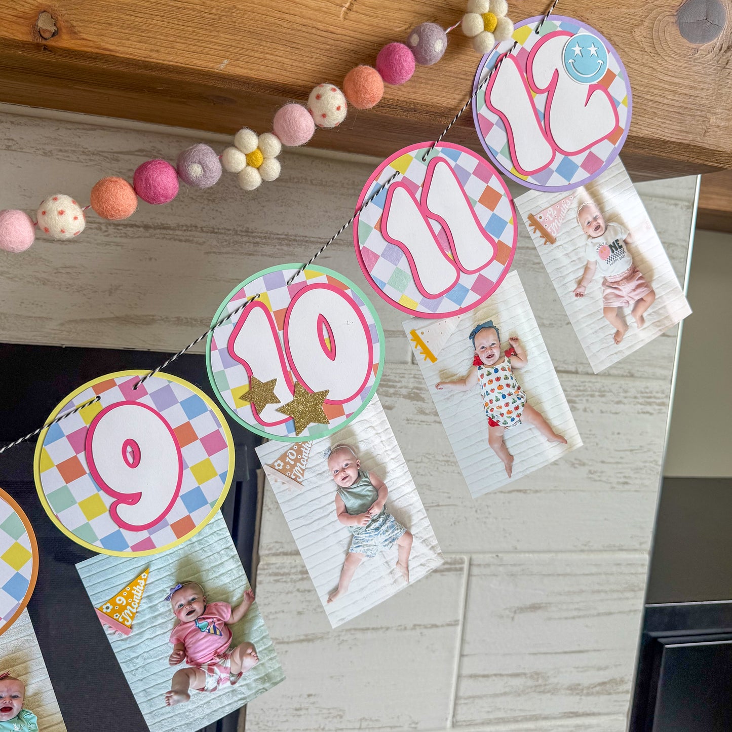 One Happy Baby Monthly Photo Banner – First Birthday Party Decor