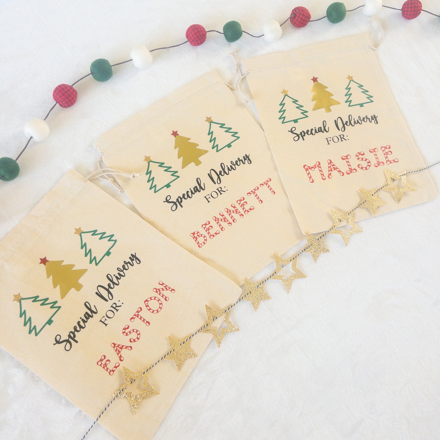 Personalized Custom Canvas Christmas Gift Bag Special Delivery