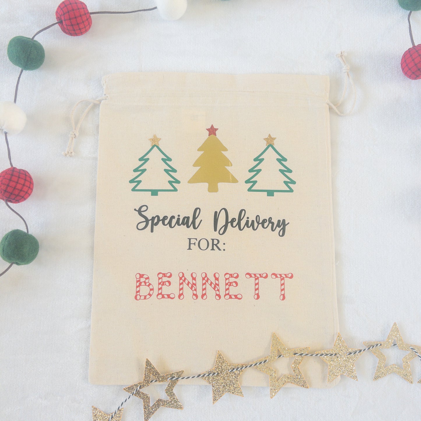 Personalized Custom Canvas Christmas Gift Bag Special Delivery