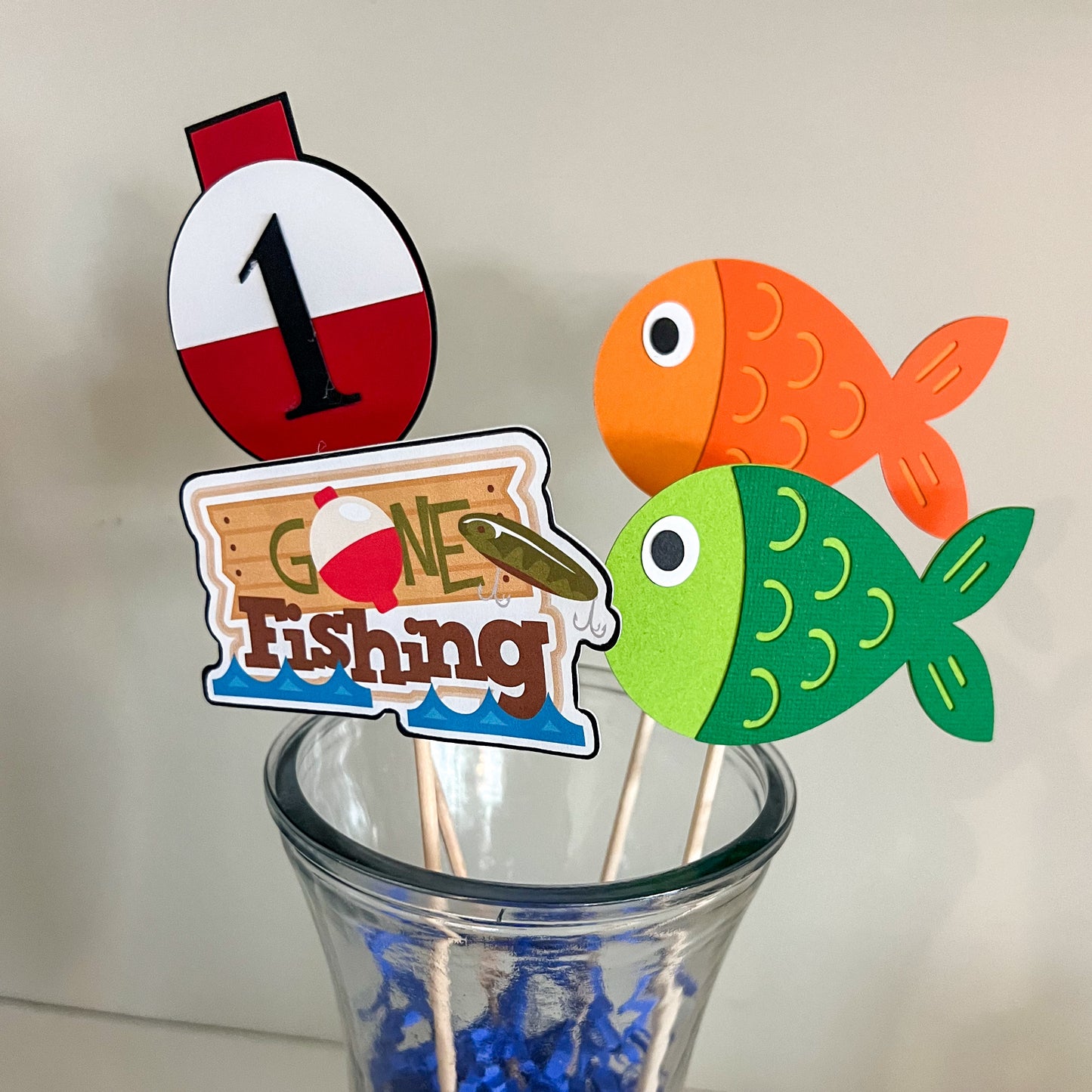 Fishing Themed Birthday Party Table Decor Centerpieces