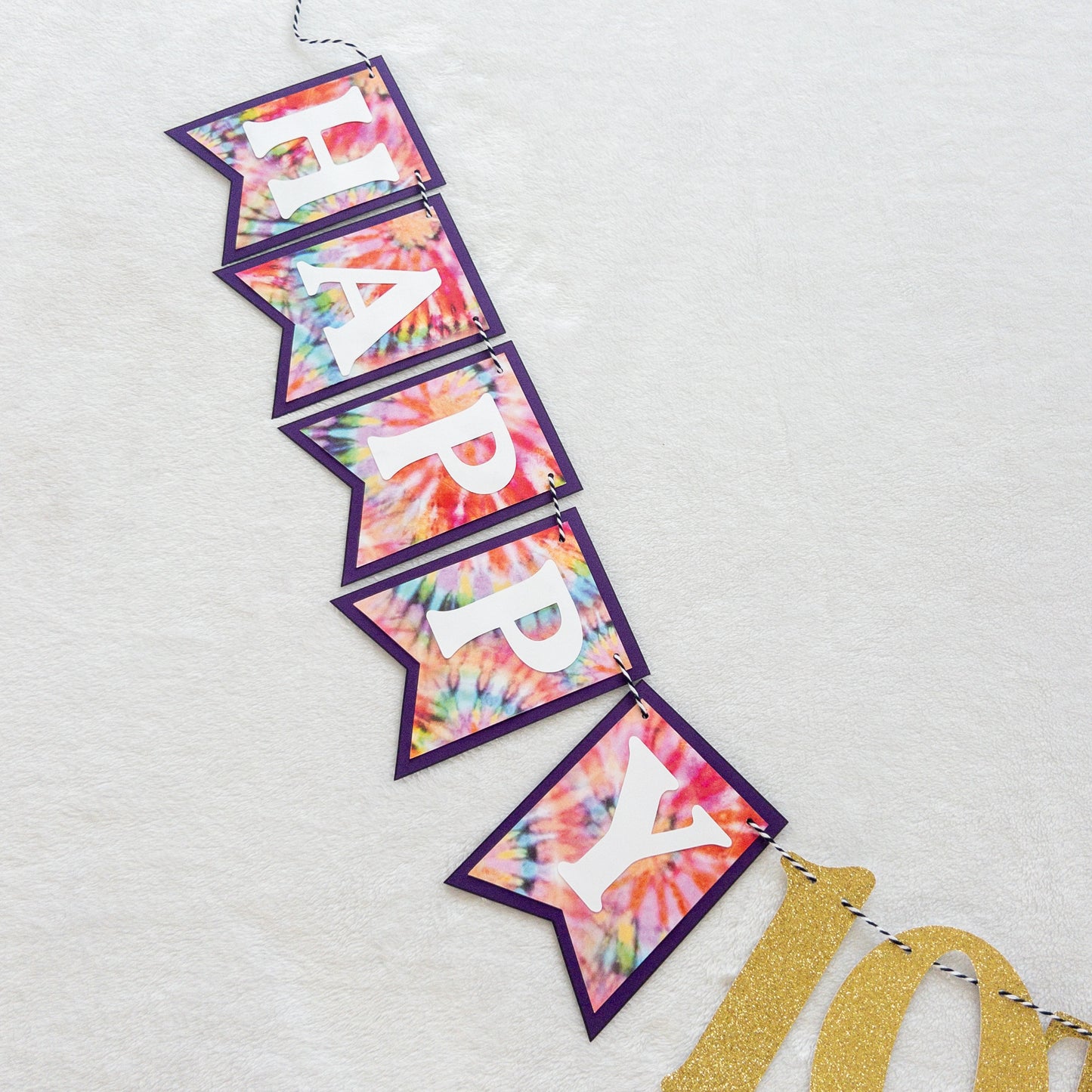 Tie Dye Themed Birthday Banner