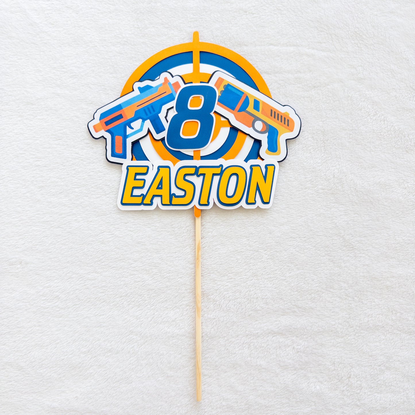 Foam Dart Birthday Cake Topper – Personalized & Festive!