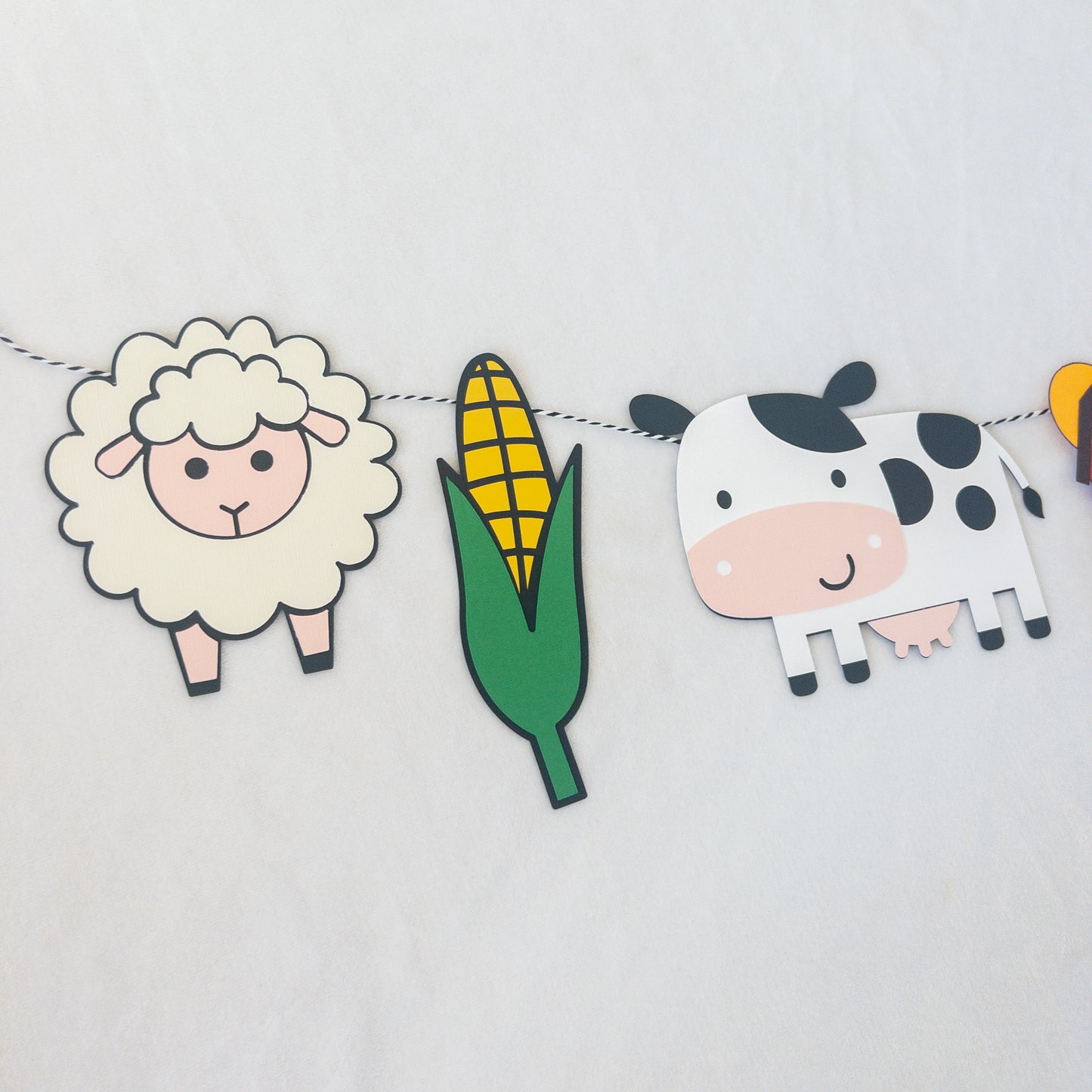 Tractor and Barn Farm Animals Themed Banner