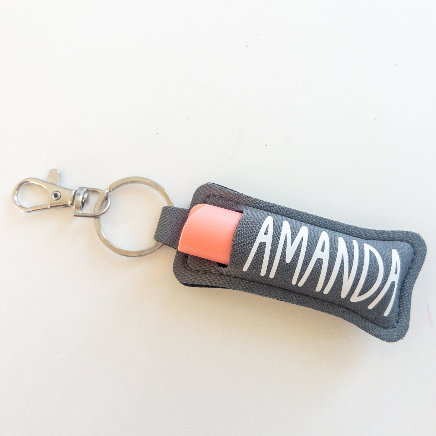 Personalized Chapstick Holder with Keychain