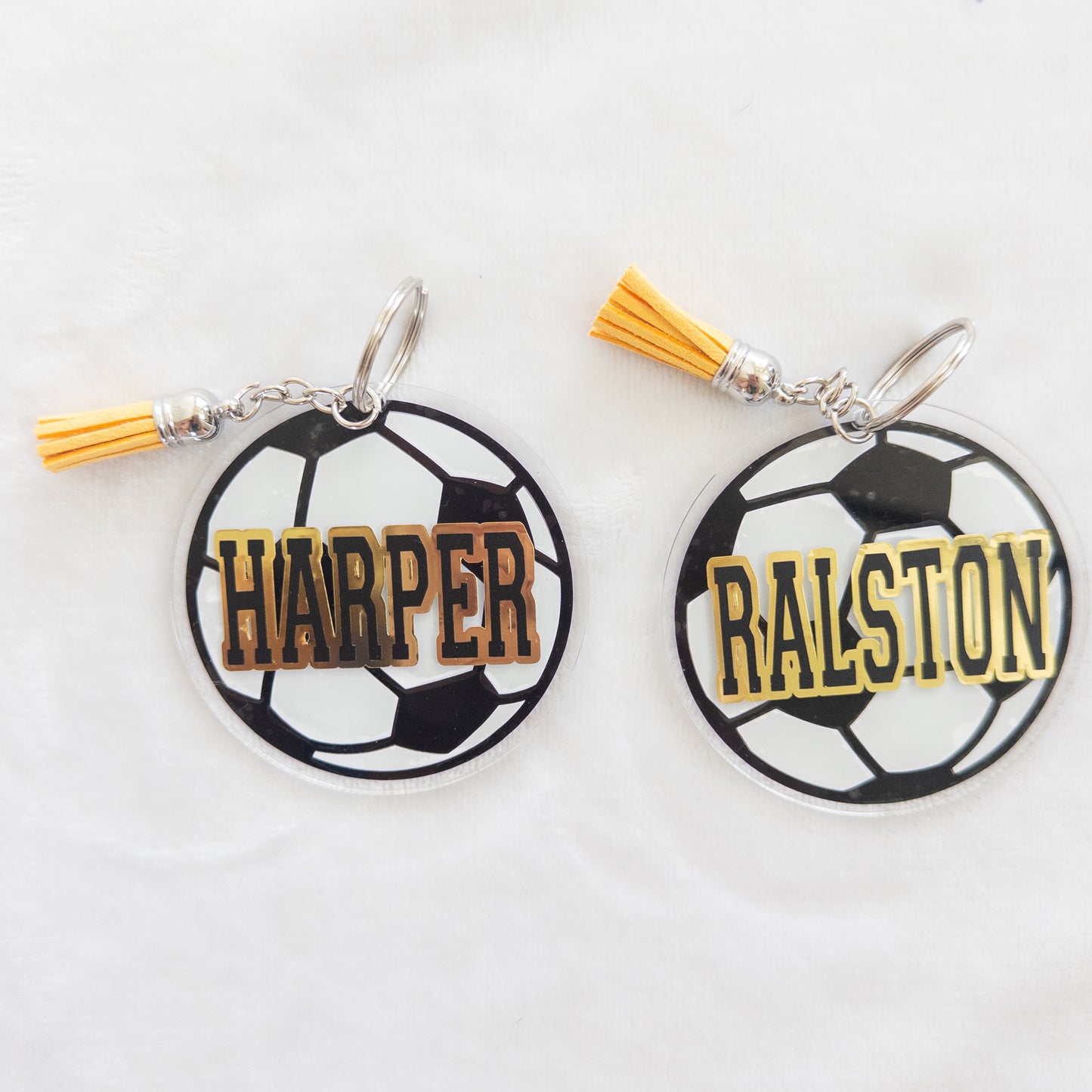 Personalized Soccer Name Keychain for Backpacks, Sports Bags, Luggage