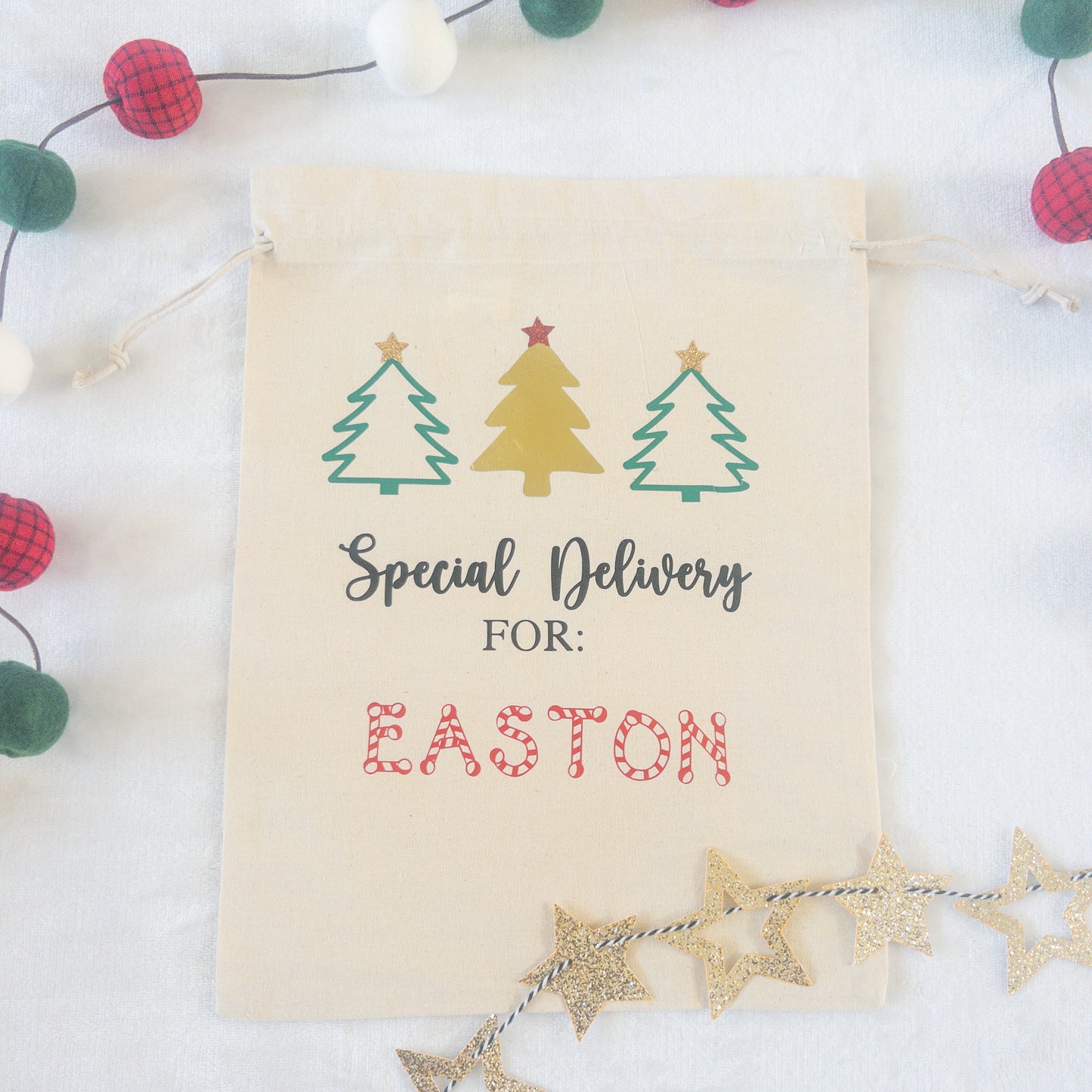 Personalized Custom Canvas Christmas Gift Bag Special Delivery