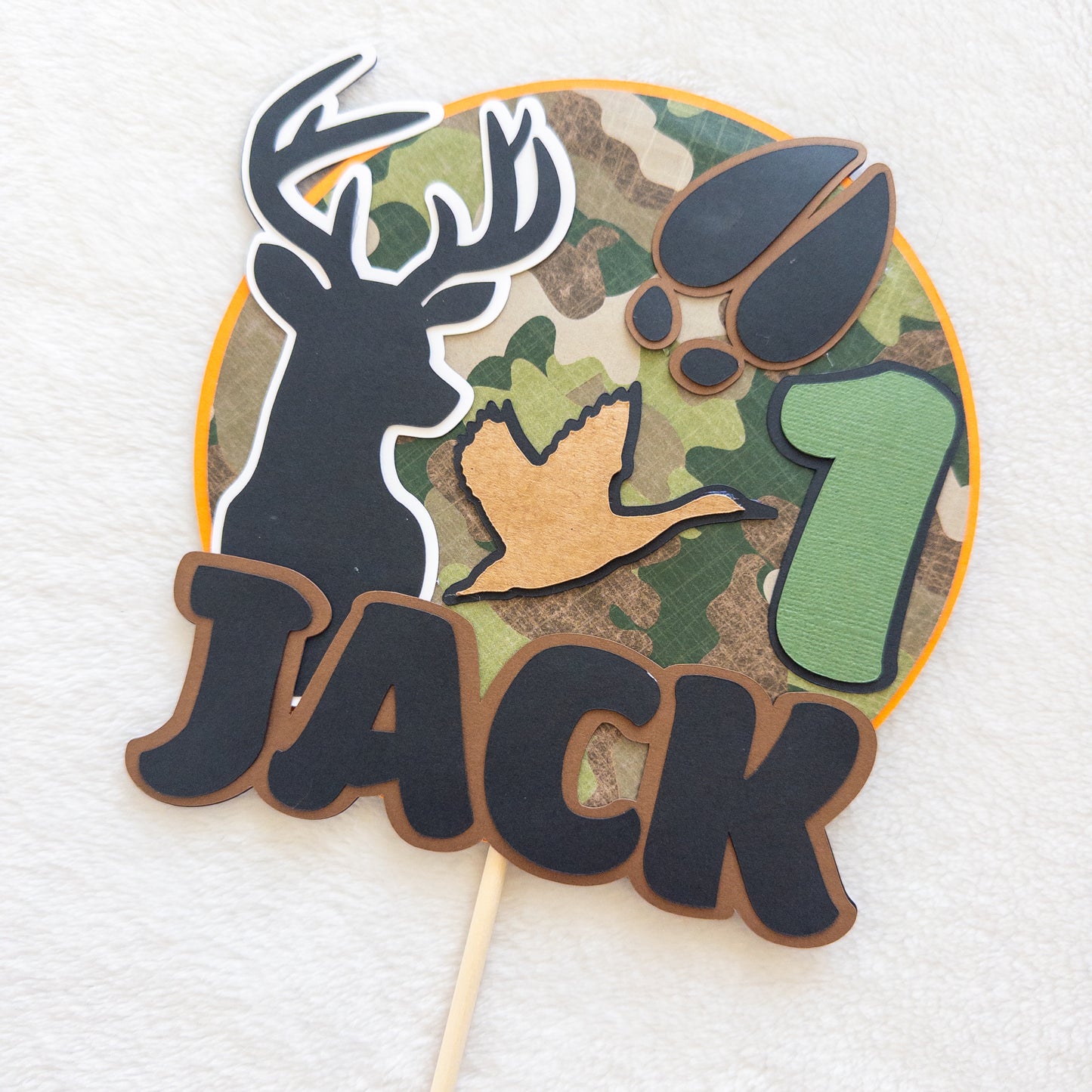 Personalized Hunting-Themed Cake Topper