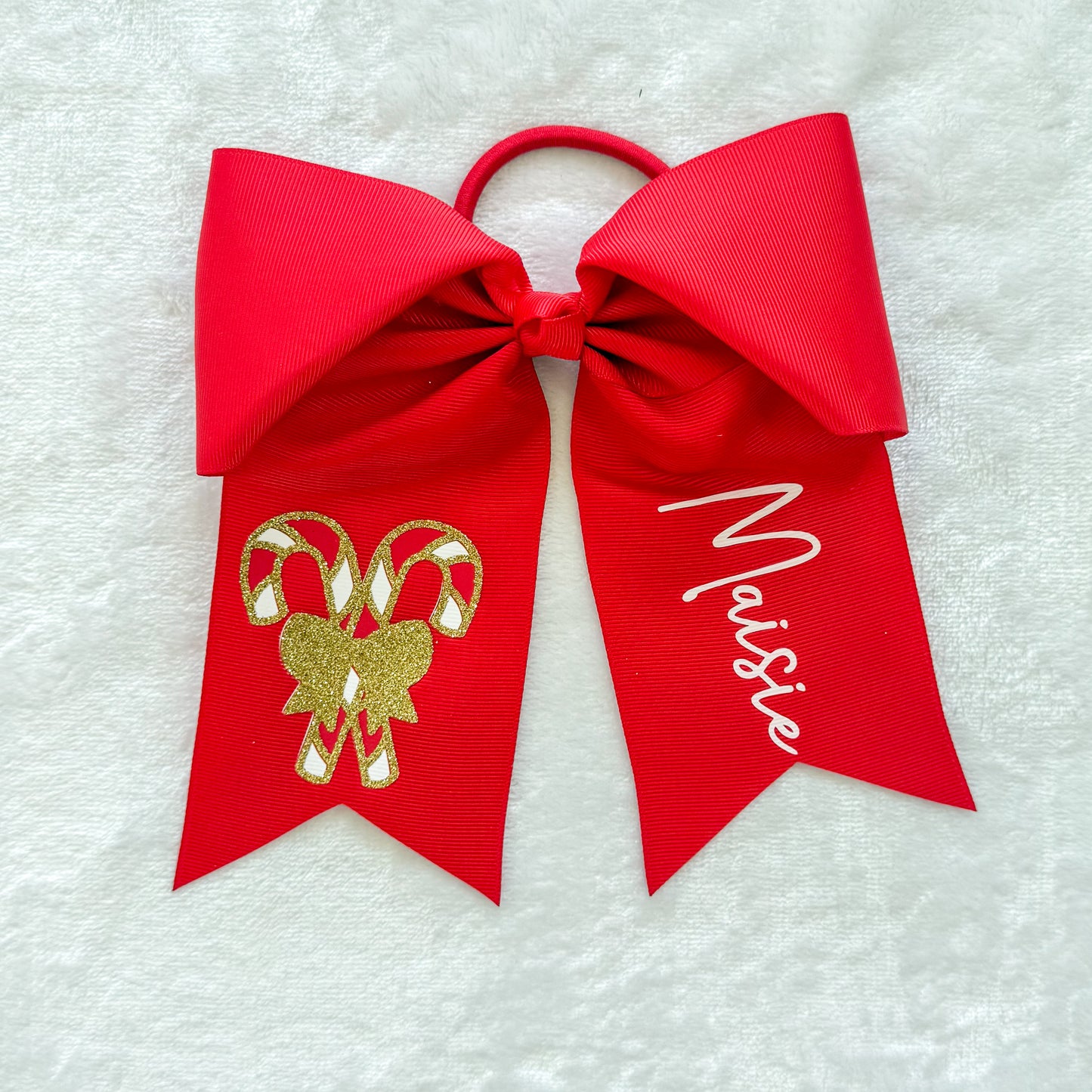 Personalized Christmas Hair Bow – Custom Name Holiday Accessory