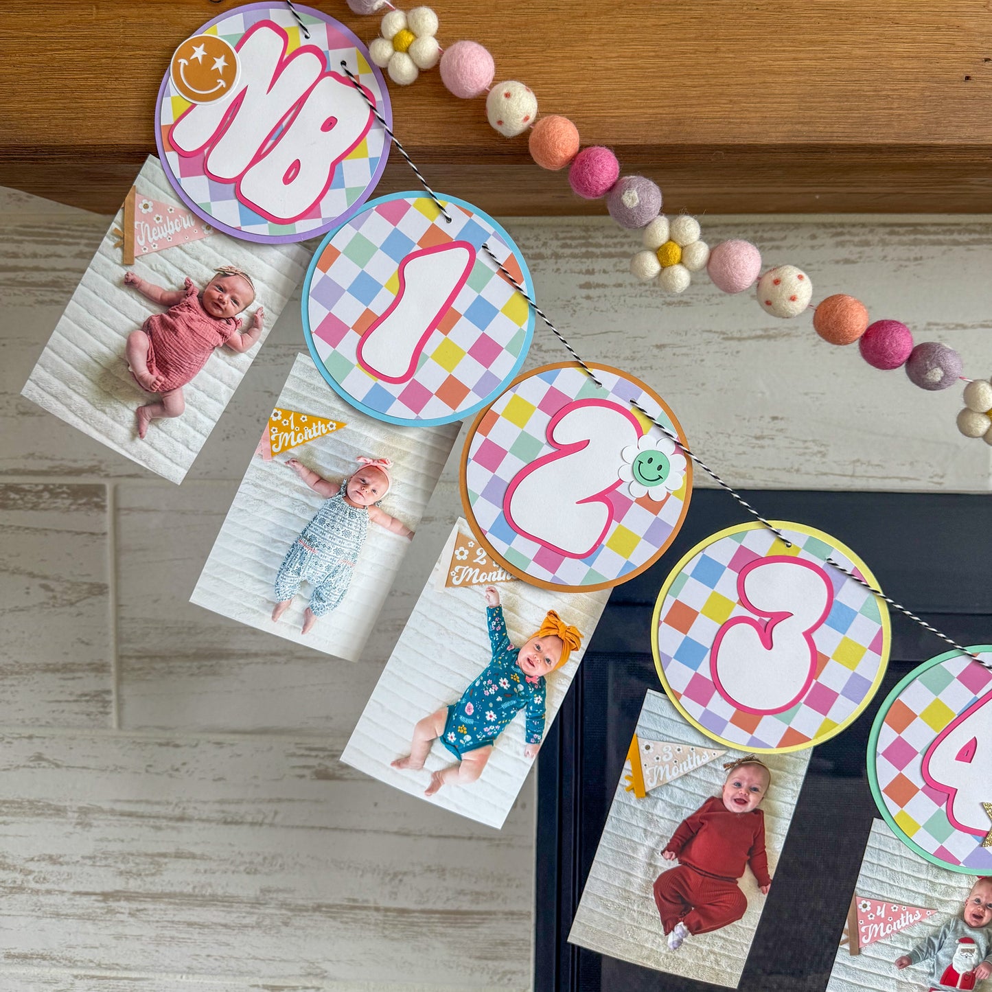 One Happy Baby Monthly Photo Banner – First Birthday Party Decor