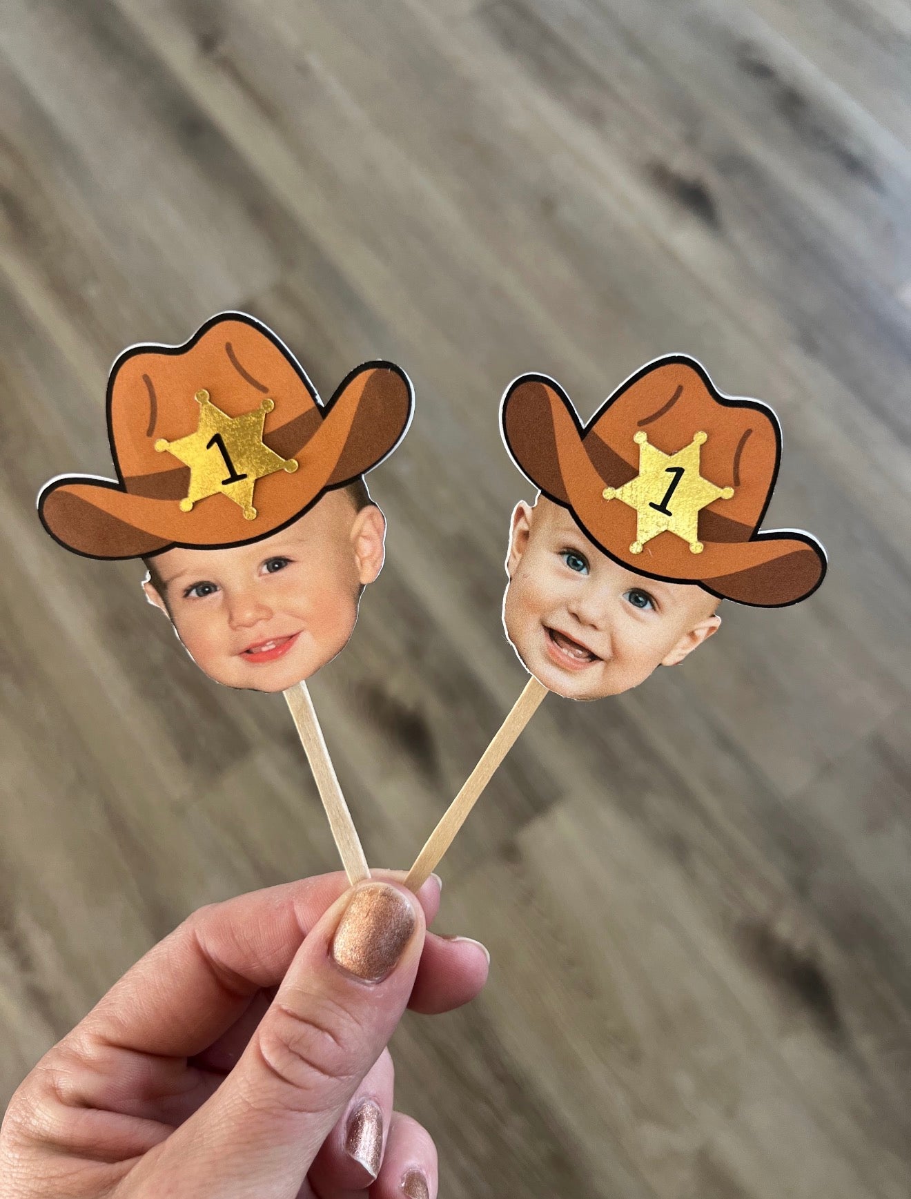 Personalized Photo Cupcake Toppers