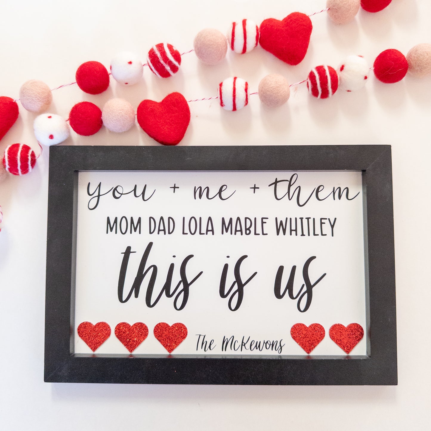 Personalized Valentines Day Family Wood Sign