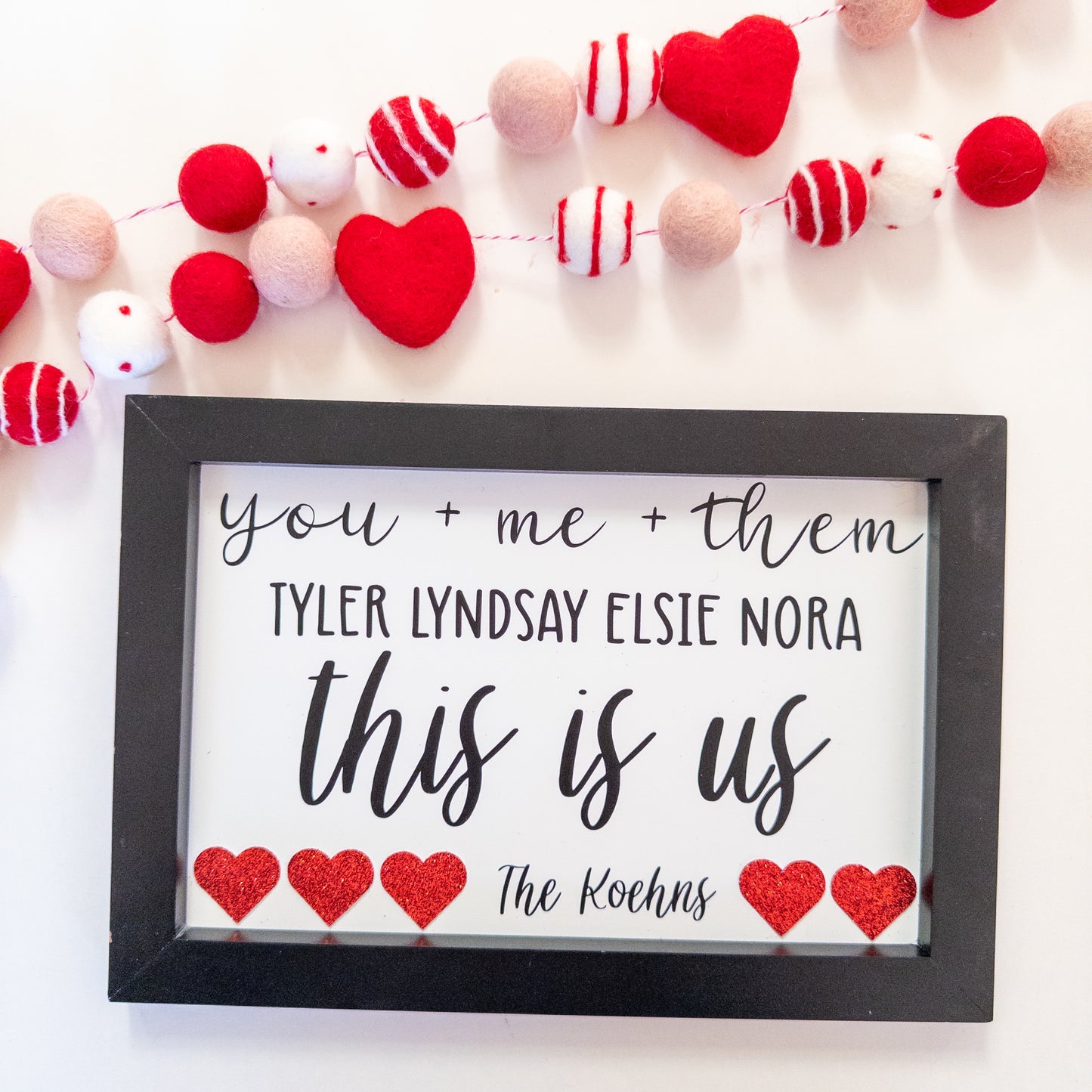 Personalized Valentines Day Family Wood Sign