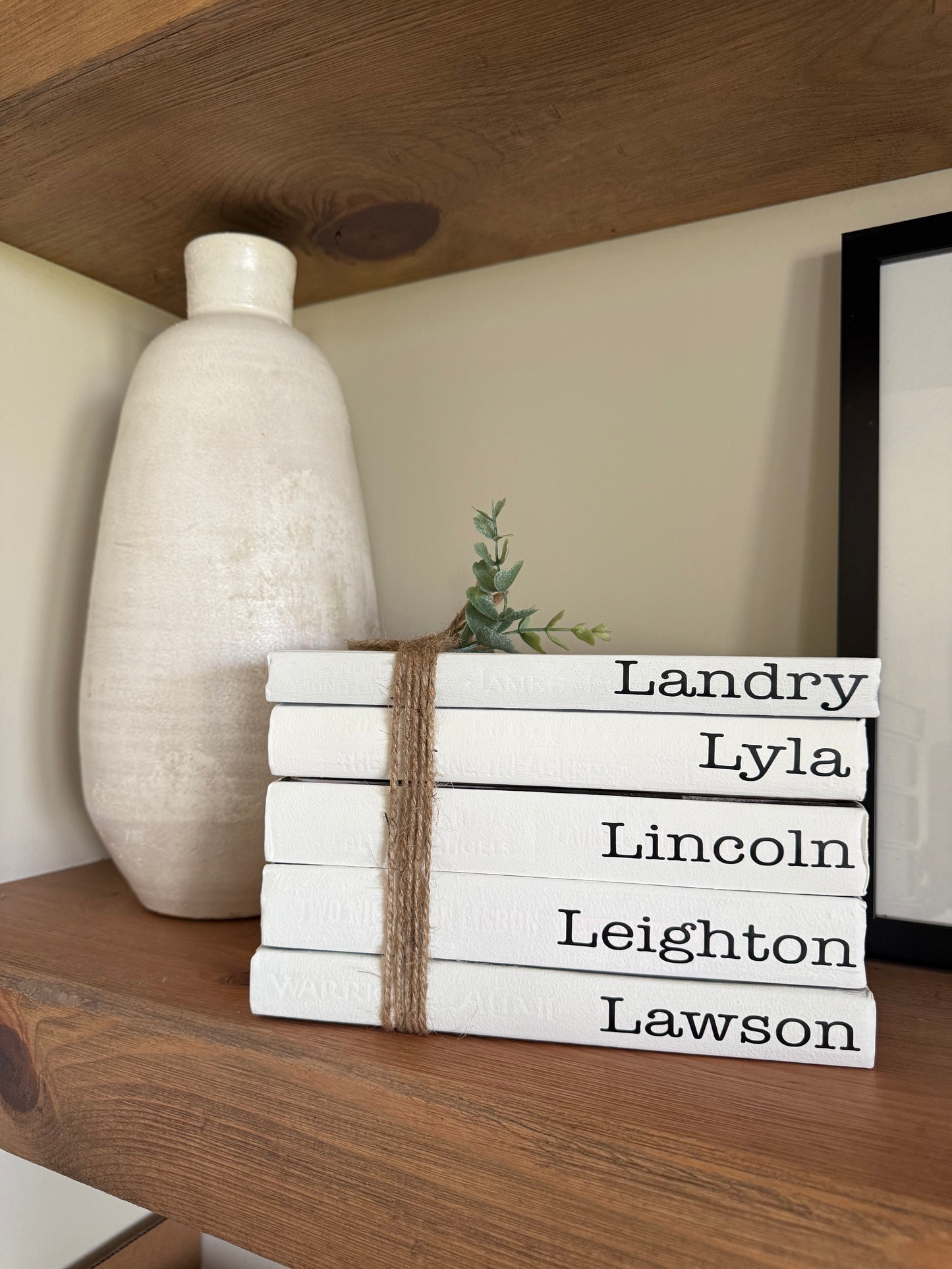 Personalized and Customized Book Stack Shelf Decor
