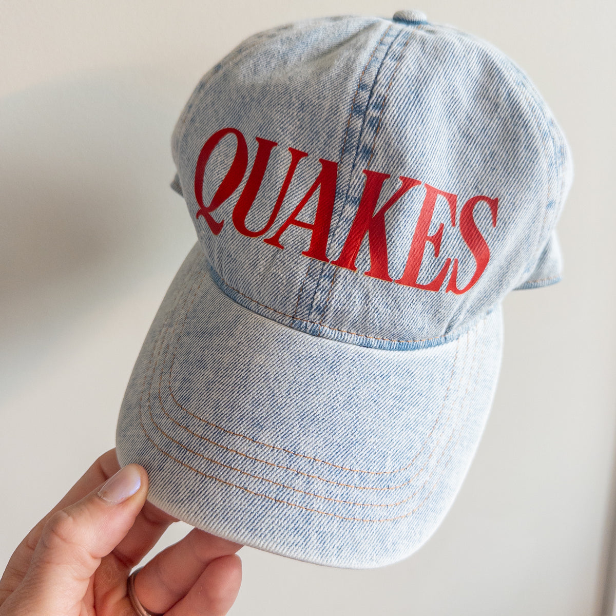 Quakes Gold Denim Hat