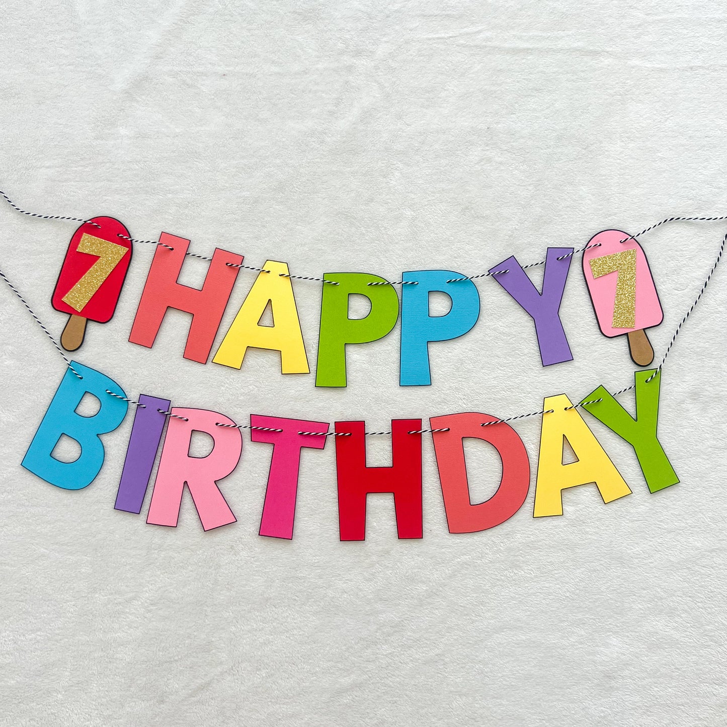 Popsicle Summer Happy Birthday Banner