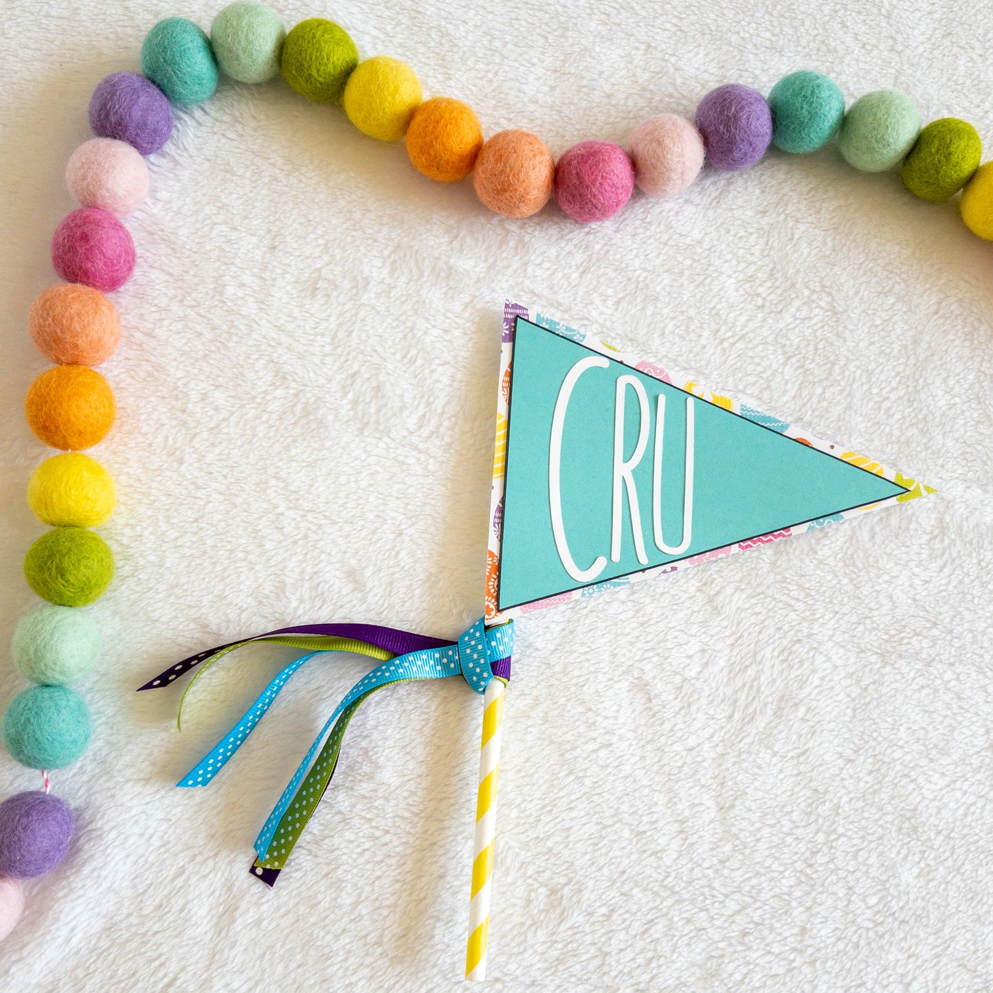 Easter Basket Name Pennant Flag