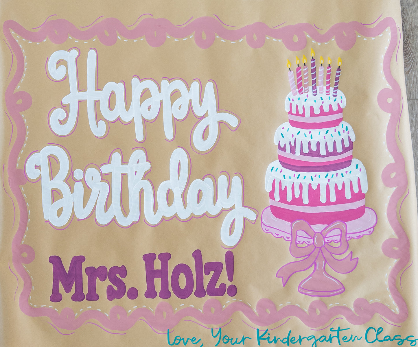 Custom Hand-Painted Kraft Paper Banner