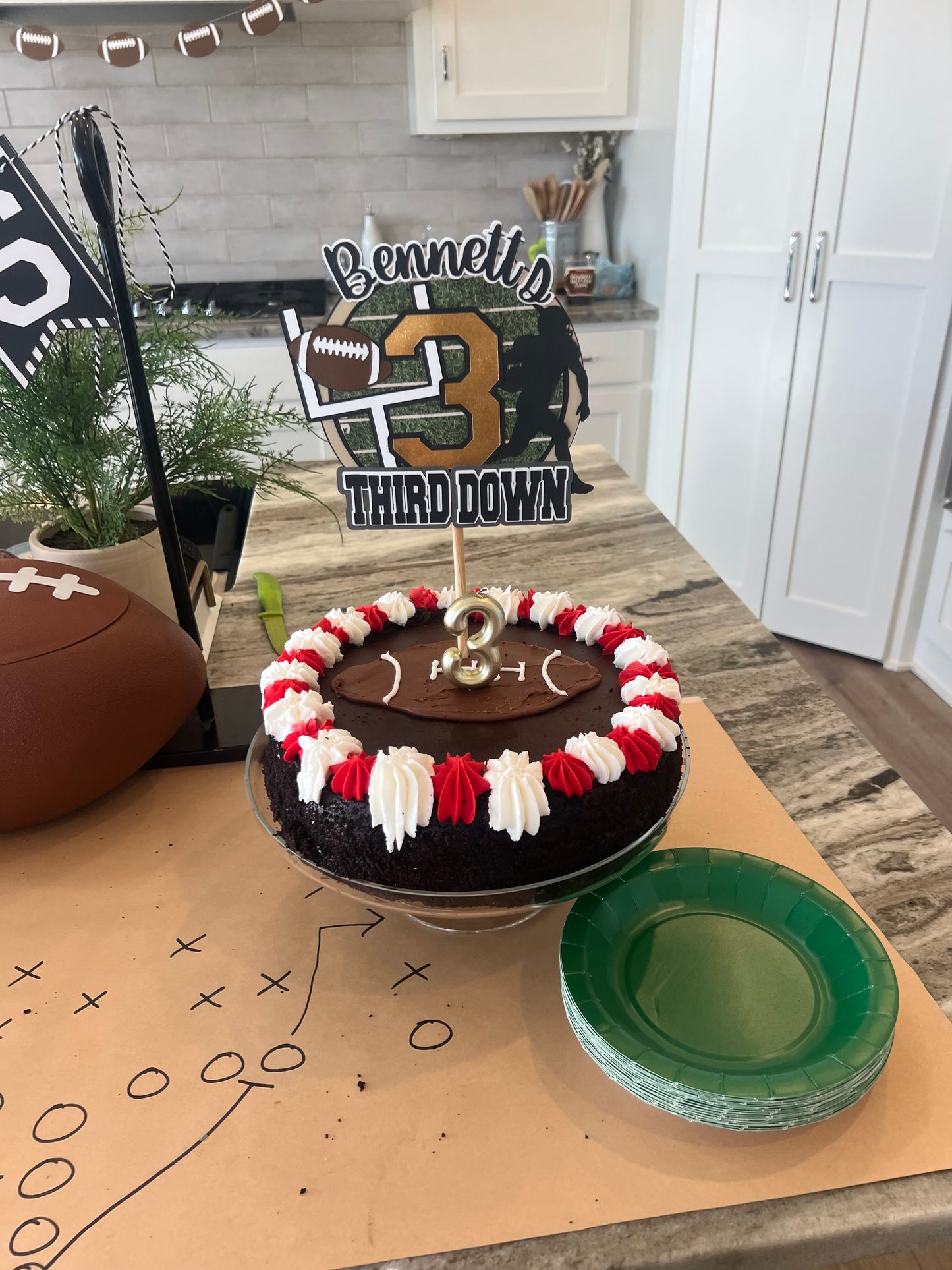 Football All Star Birthday Cake Topper